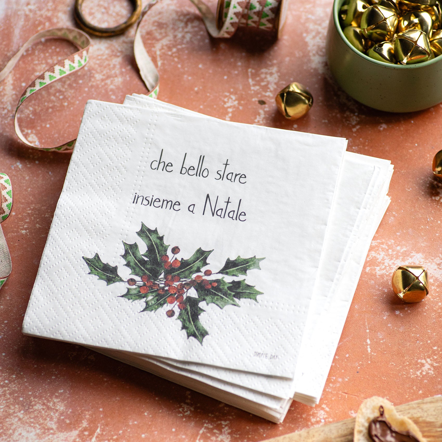 Set 20 tovaglioli in carta Che bello stare insieme a Natale