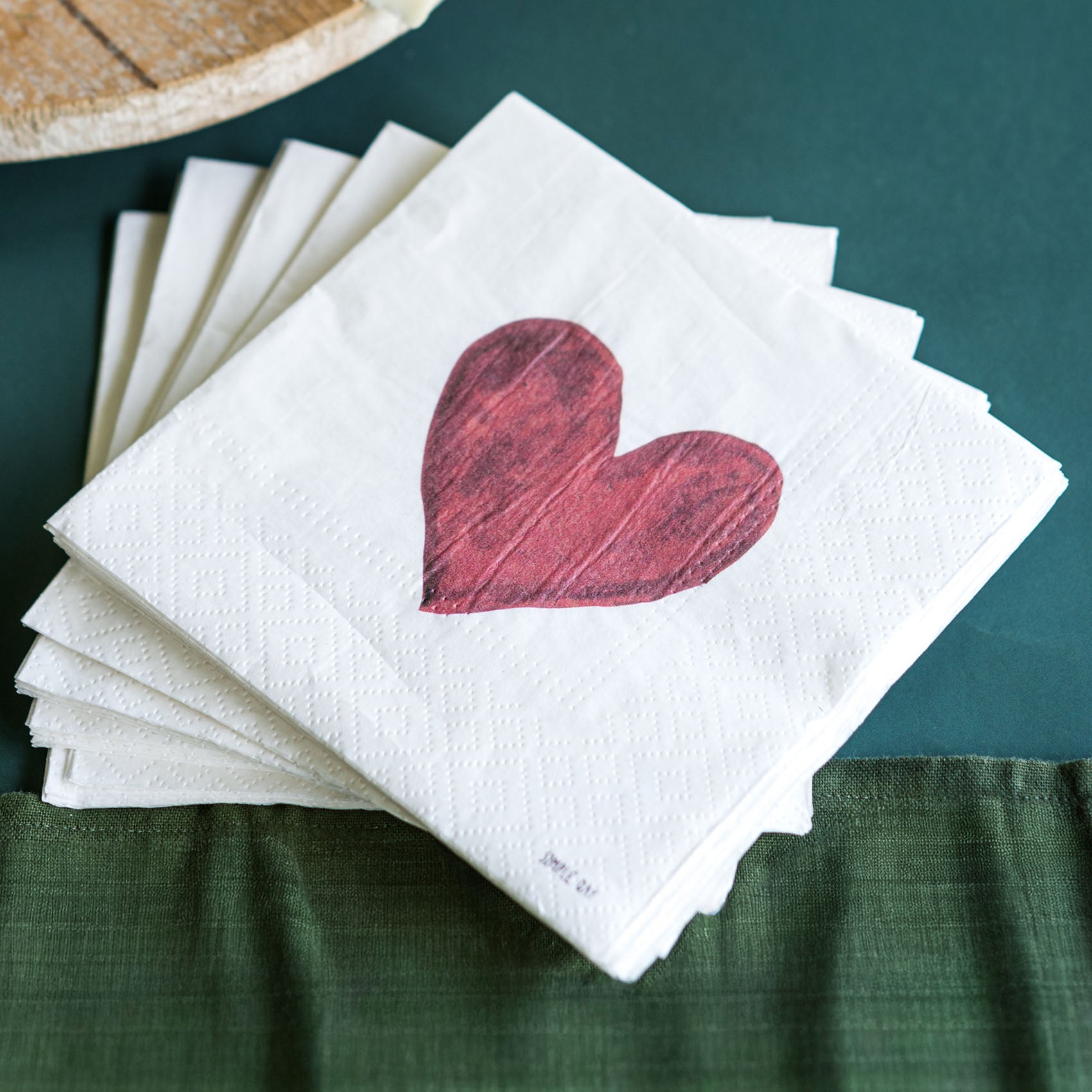 Set 20 tovaglioli in carta Cuore Rosso