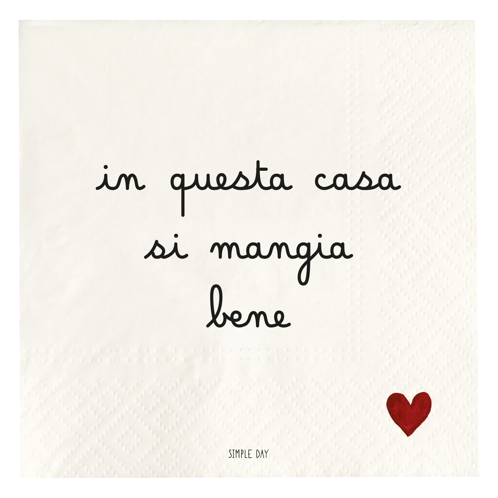 Set 20 tovaglioli in carta In questa casa si mangia bene