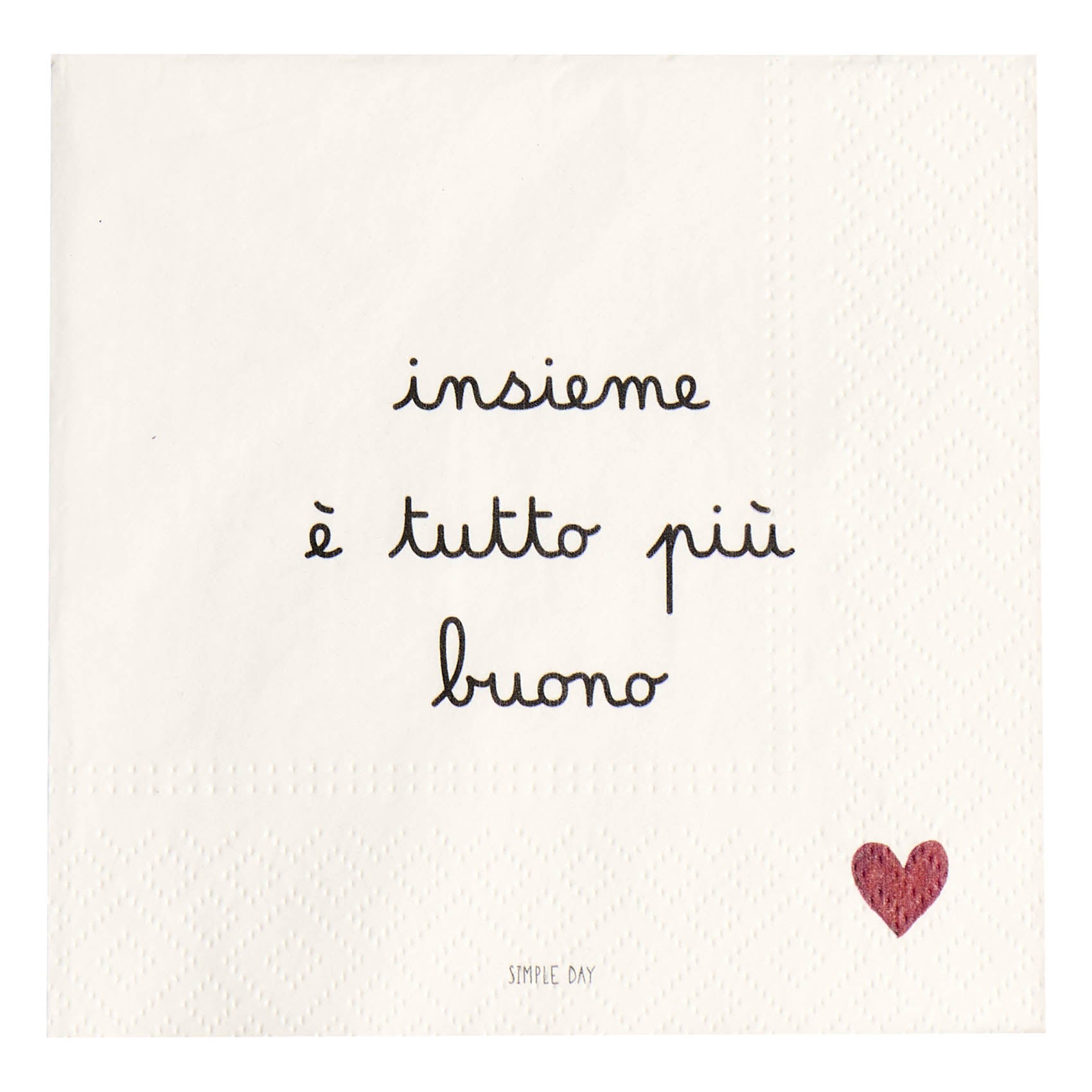 Set 20 tovaglioli in carta Insieme è tutto più buono