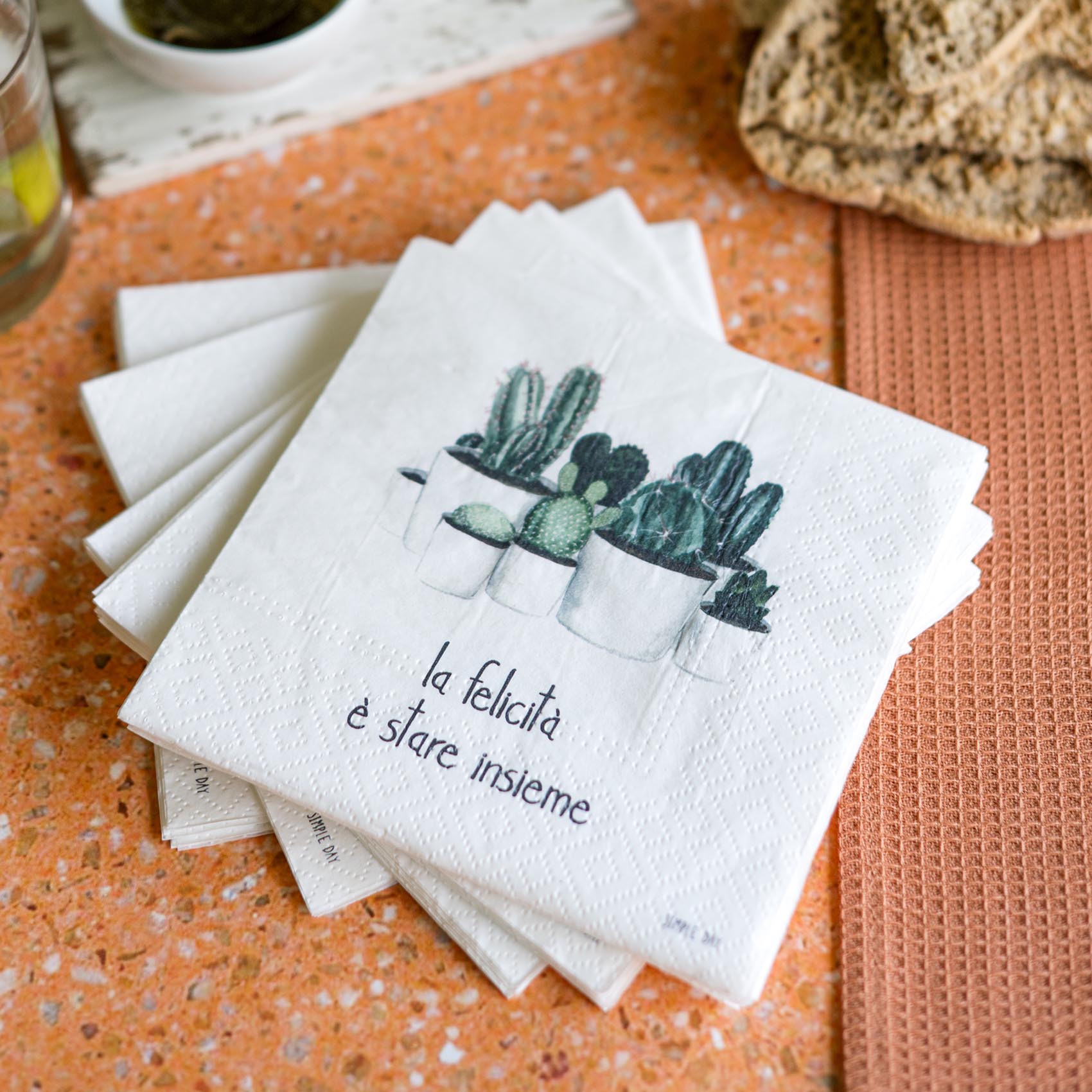 Set 20 tovaglioli in carta La felicità è stare insieme