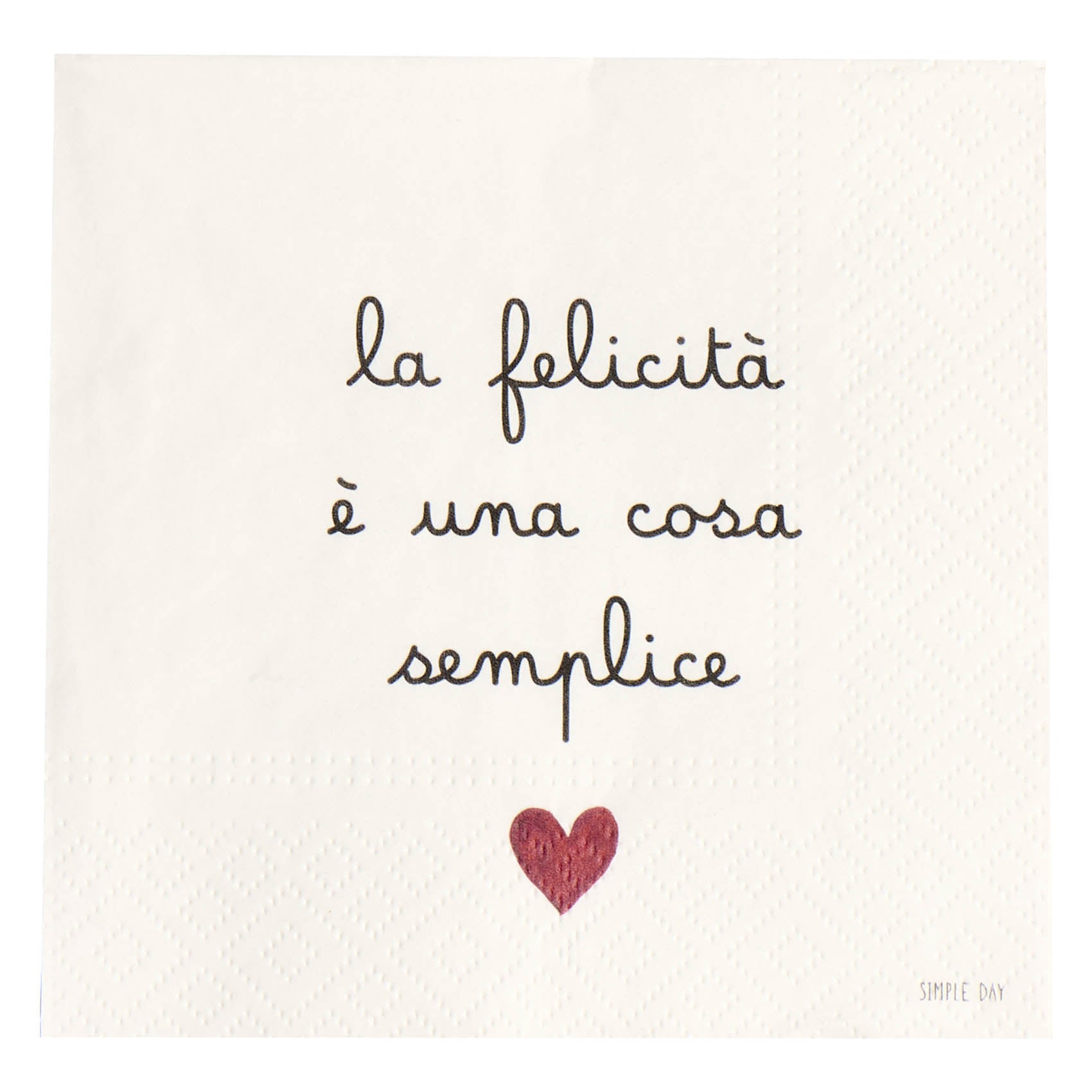 Set 20 tovaglioli in carta La felicità è una cosa semplice