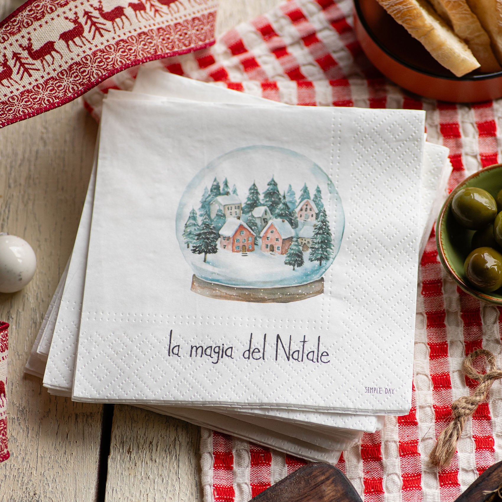 Set 20 tovaglioli in carta La magia del Natale