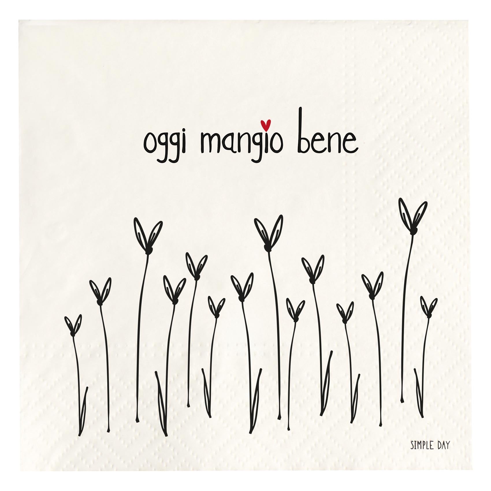 Set 20 tovaglioli in carta Oggi mangio bene