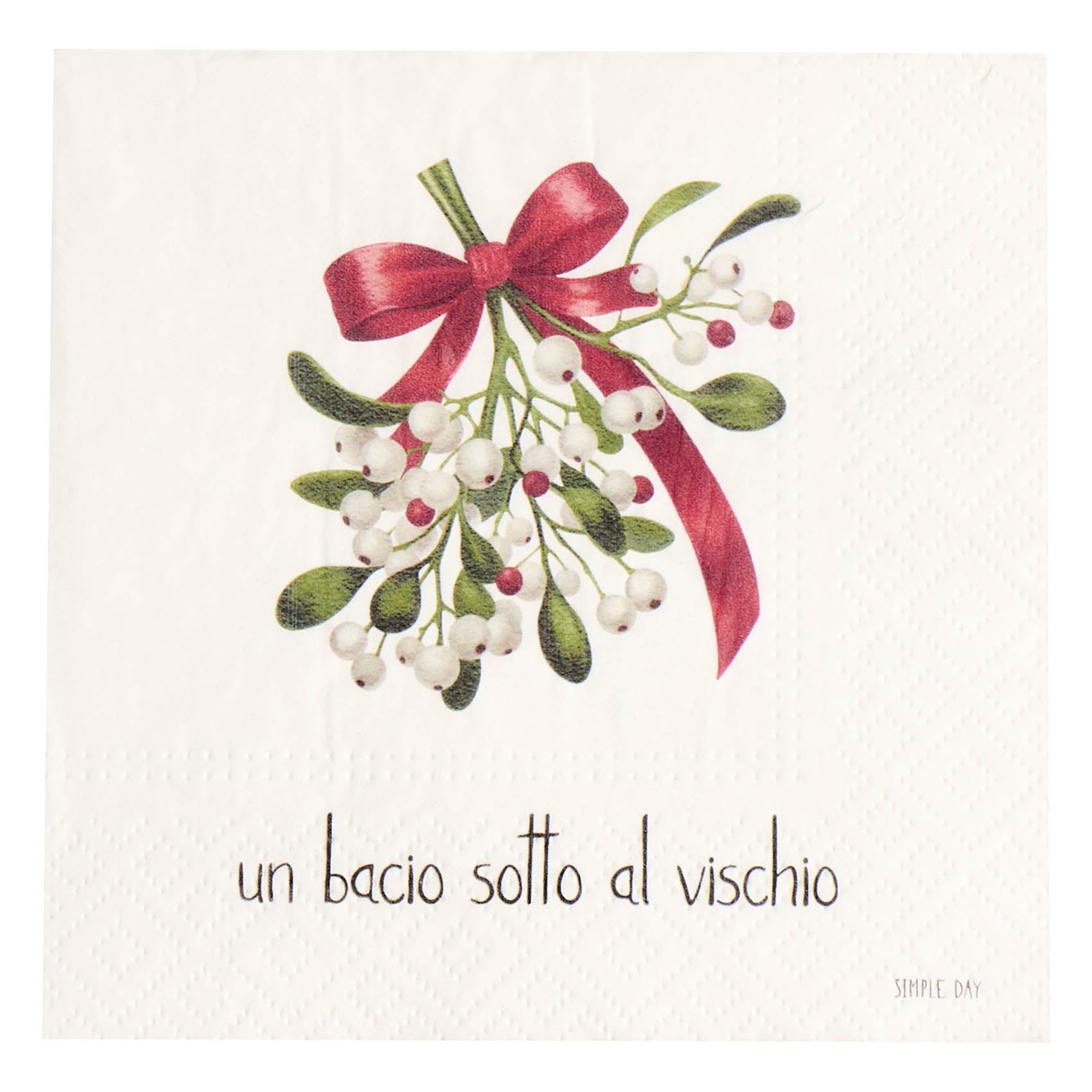 Set 20 tovaglioli in carta Un bacio sotto al vischio