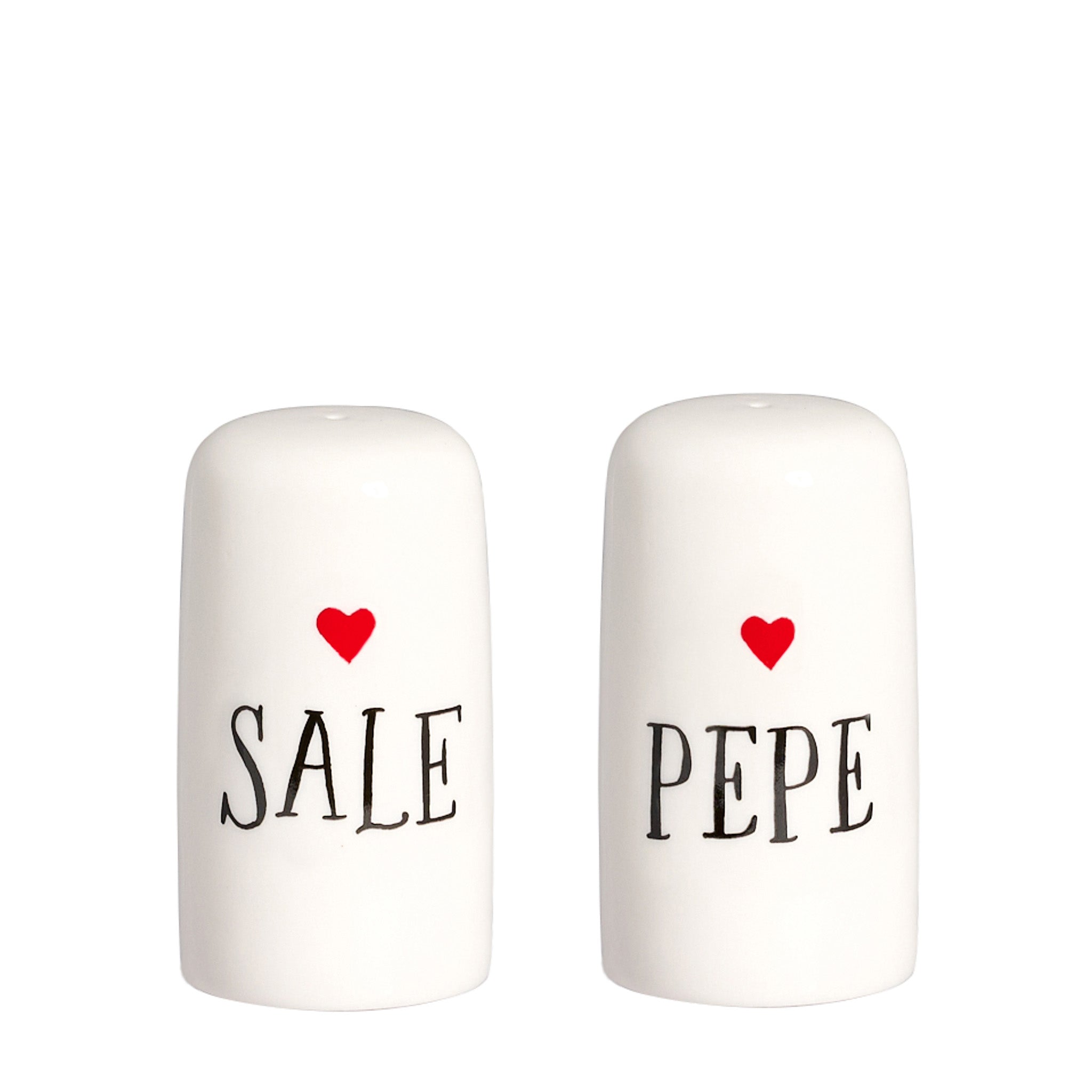 Set of salt and pepper "salt" - "pepper" with heart