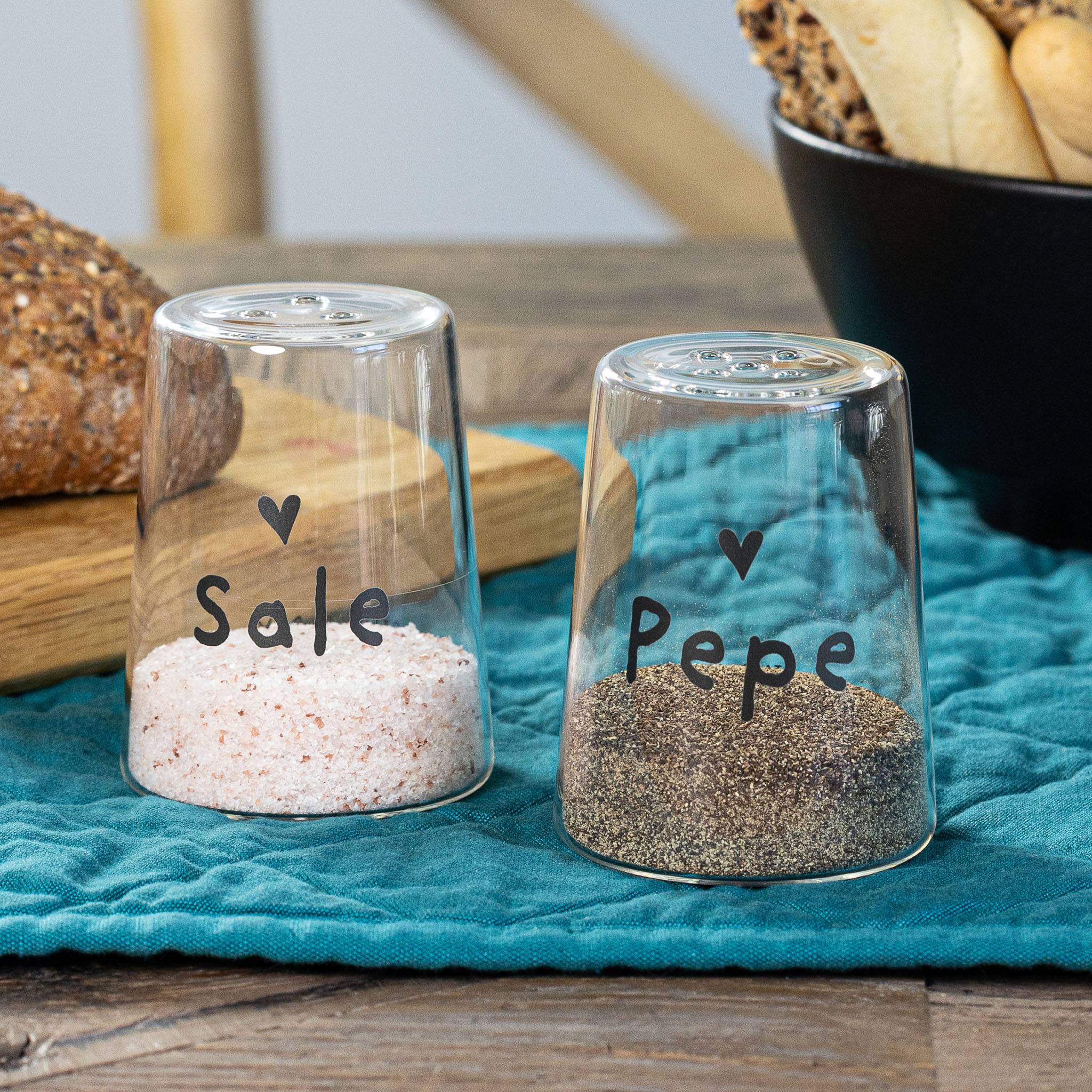 "Sale" and "Pepe" with Heart Salt & Pepper Set