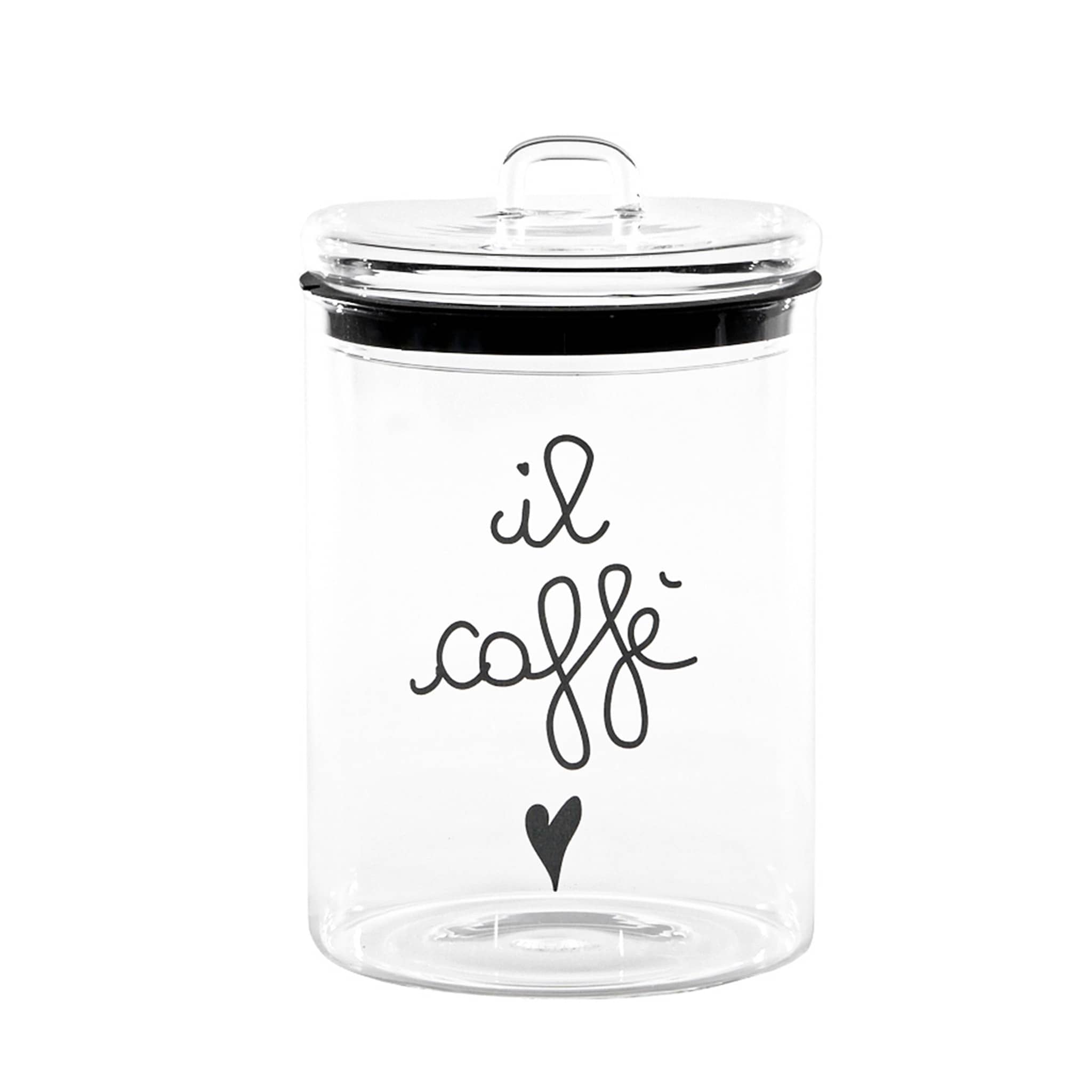 Nuvole Di Stoffa Barattolo Vetro Borosilicato Con Scritta CAFFE' - 1300 Ml, 11,5x14 Cm, Stile Shabby Chic
