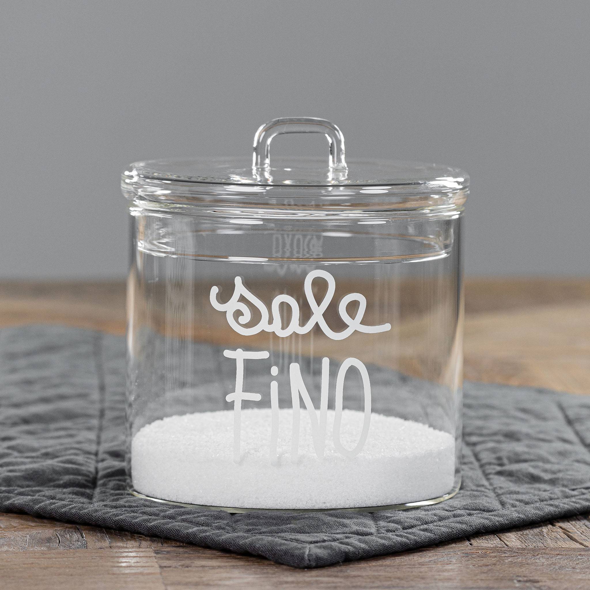Kook Salina In Vetro Pressato Con Coperchio – 10 Once (295 Ml) – Lime, Design Goffrato