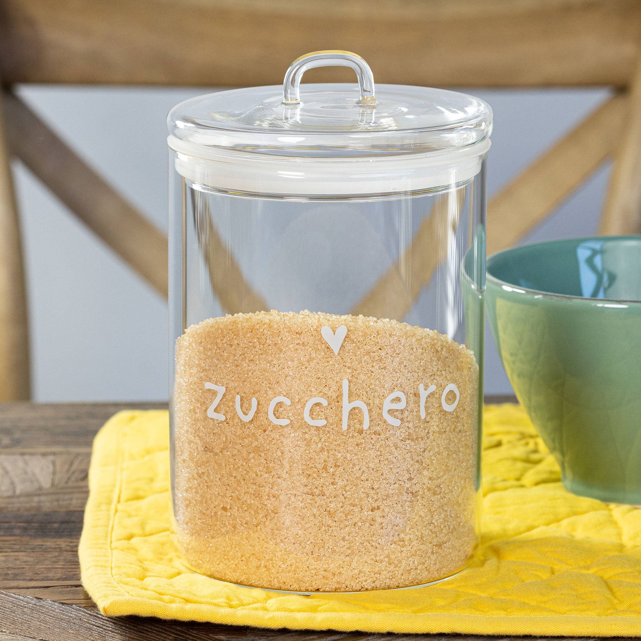 "Zucchero" with Heart Sugar Jar