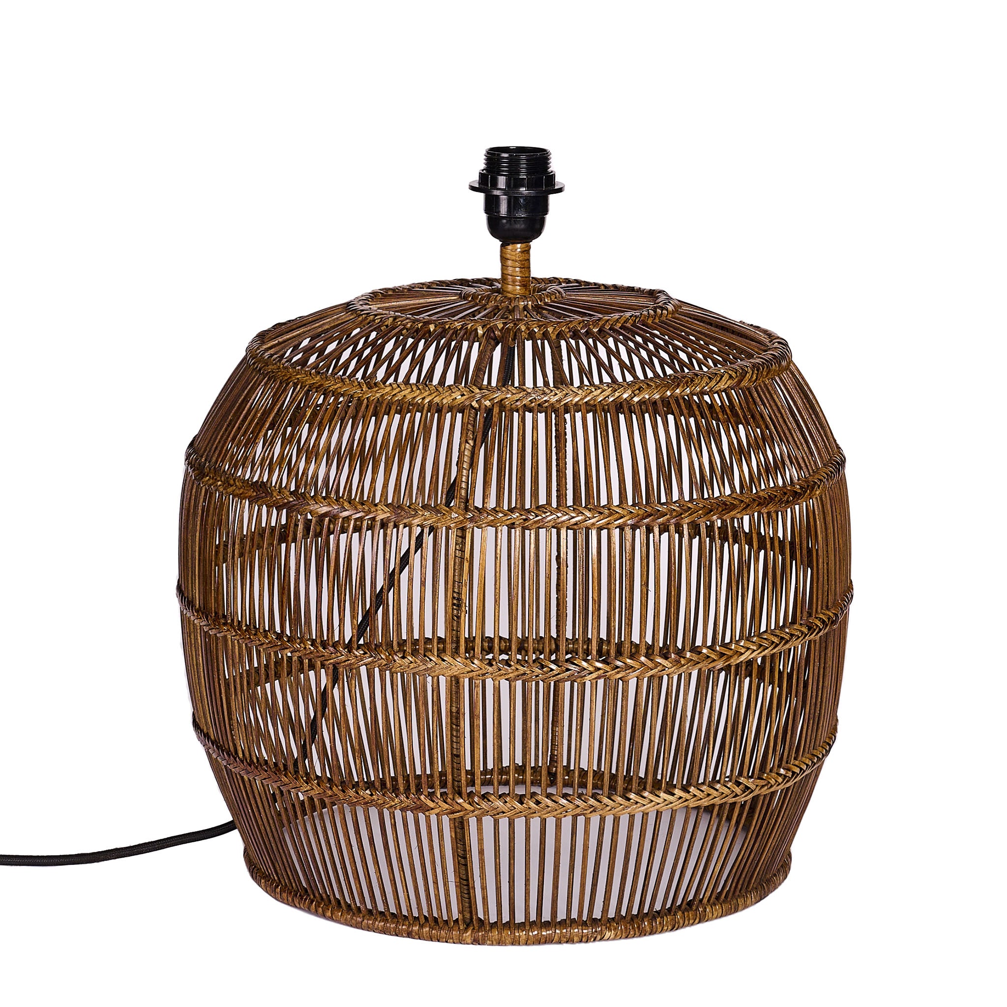 Lamp base in rattan and bamboo