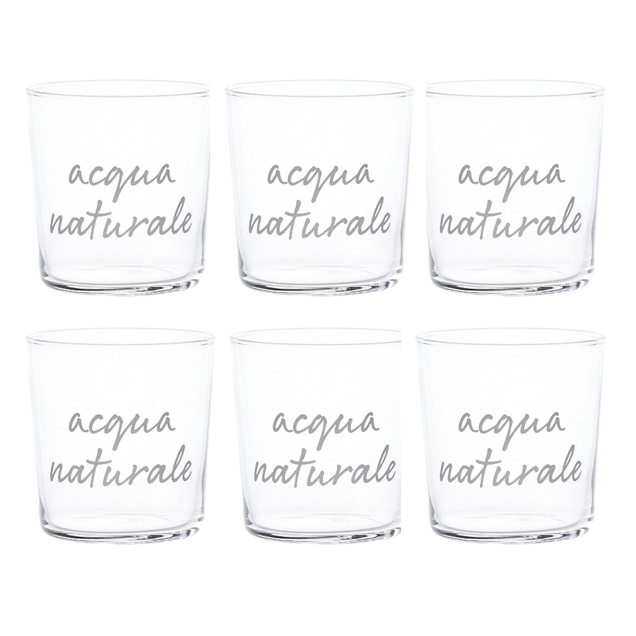 Set 6 natural water glasses