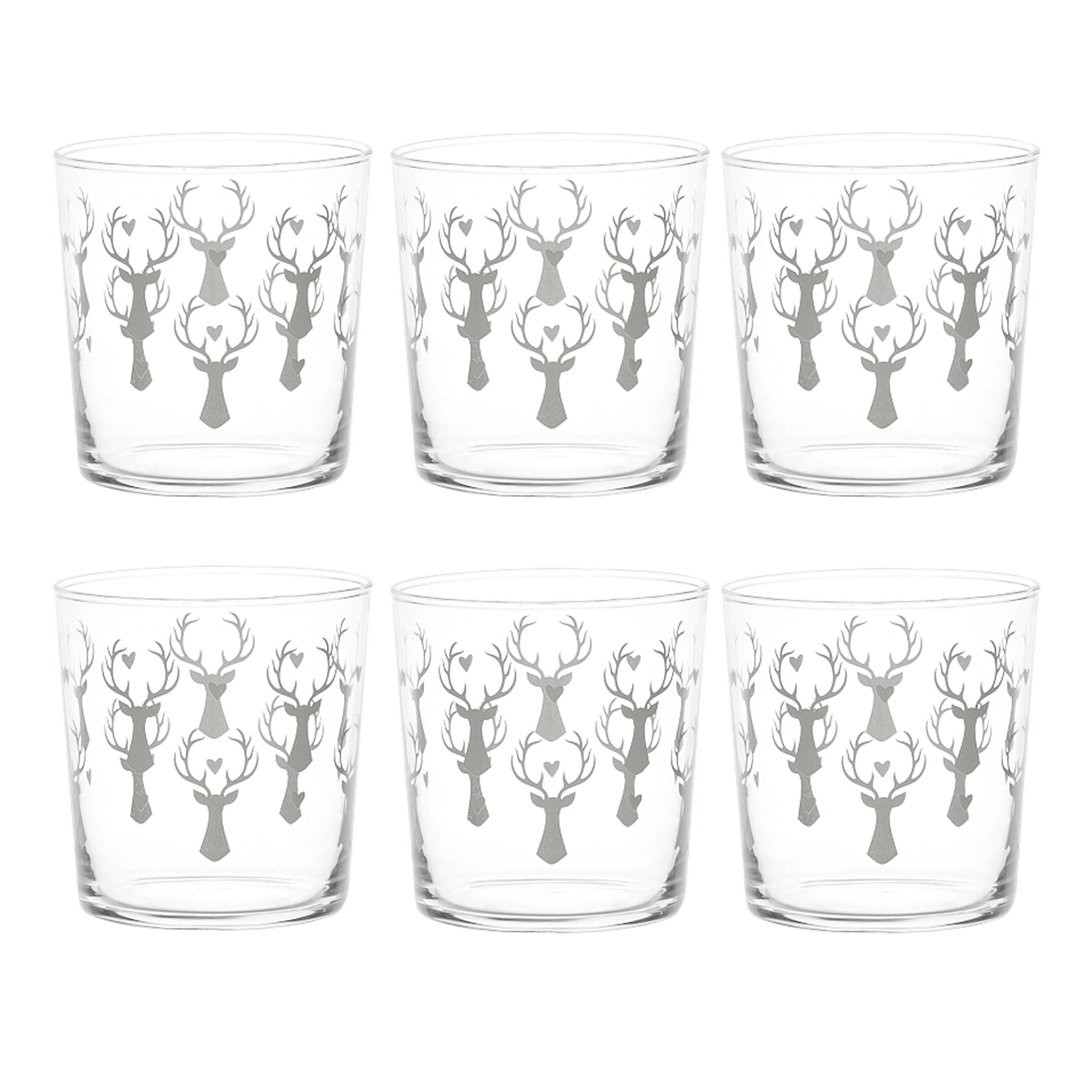 Set 6 Water glasses Cervi Hearts