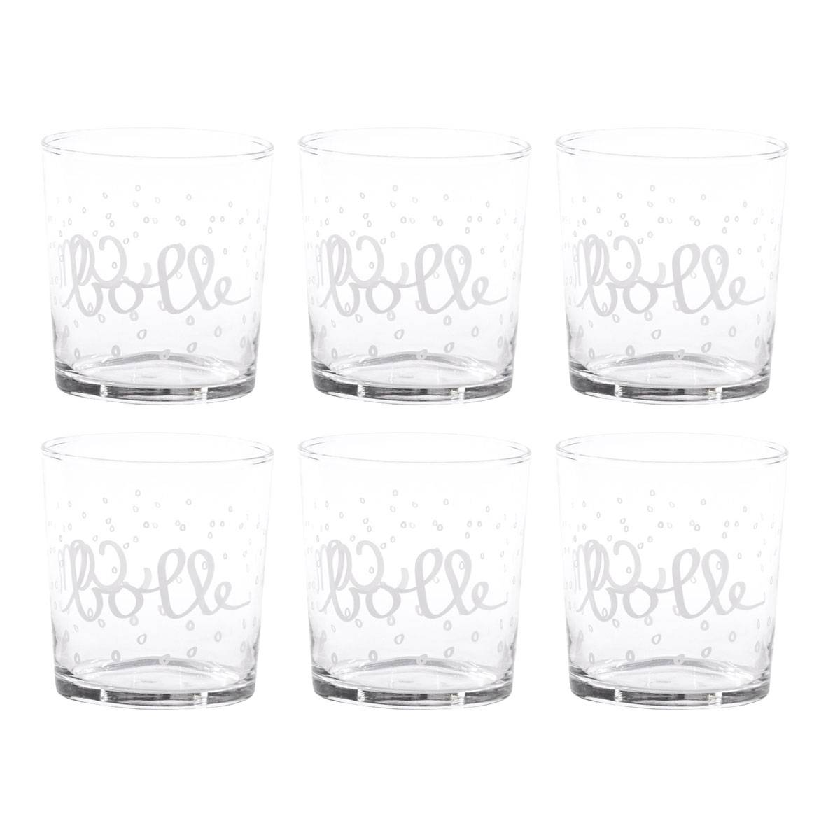 Set 6 water glasses with bubbles