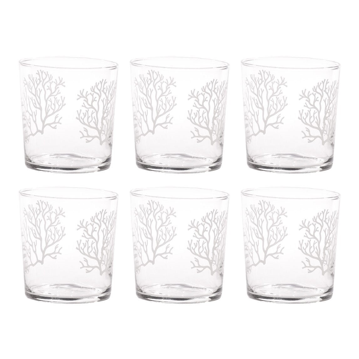 Set 6 coral water glasses