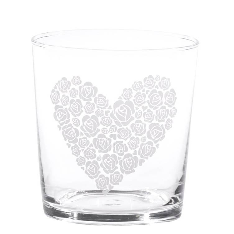 Set 6 Glasses Water Rose's Heart