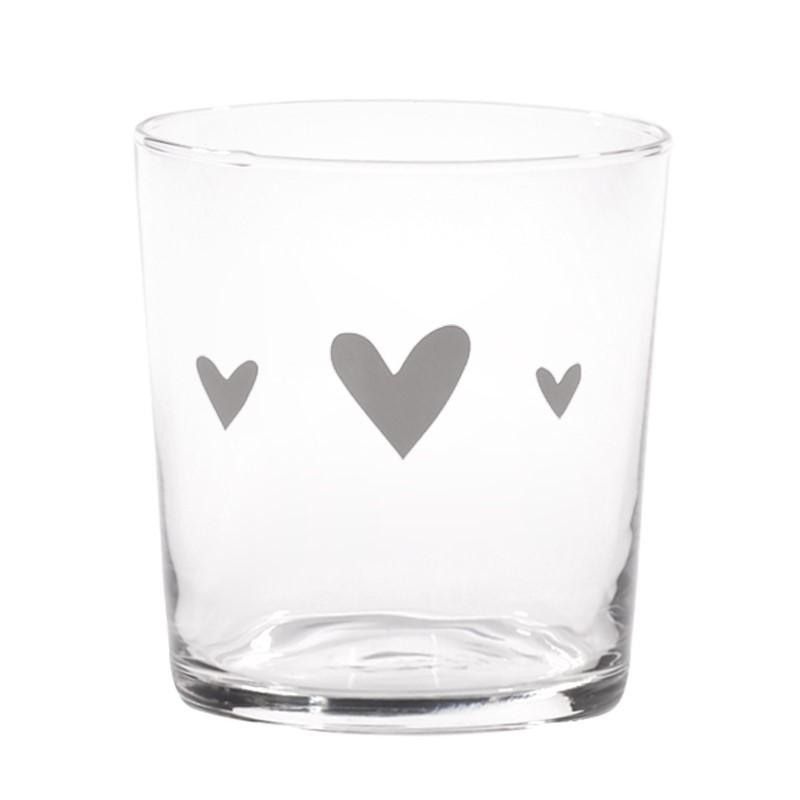 Set 6 glasses water hearts