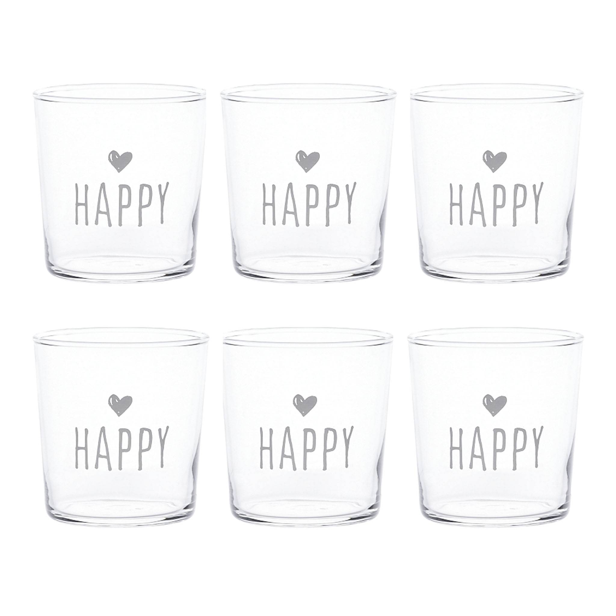 Set 6 Happy water glasses