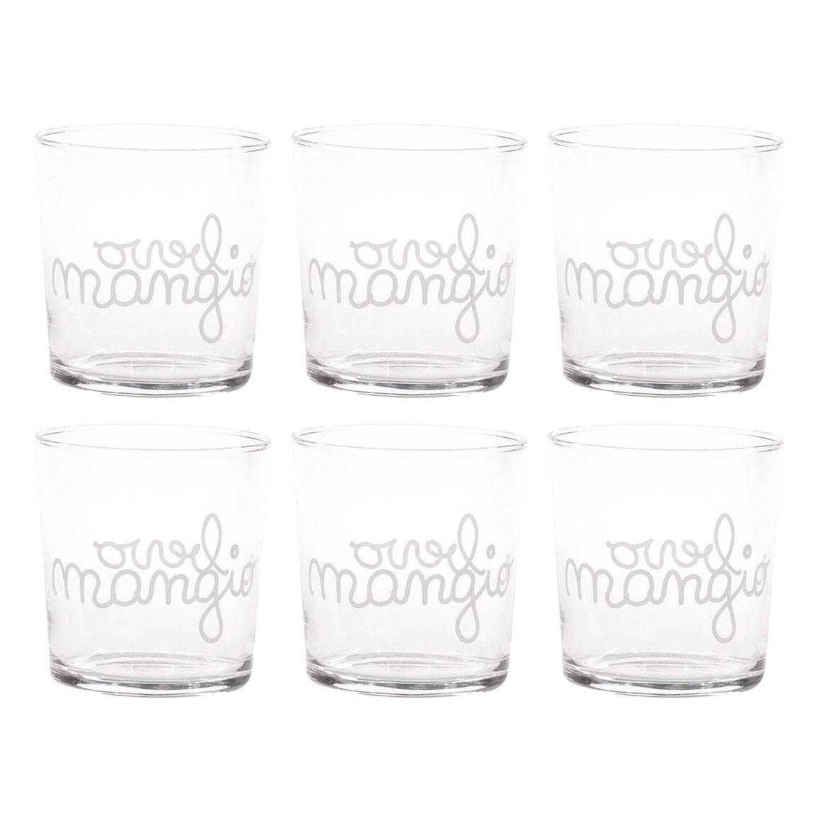Set 6 Water glasses I eat and drink