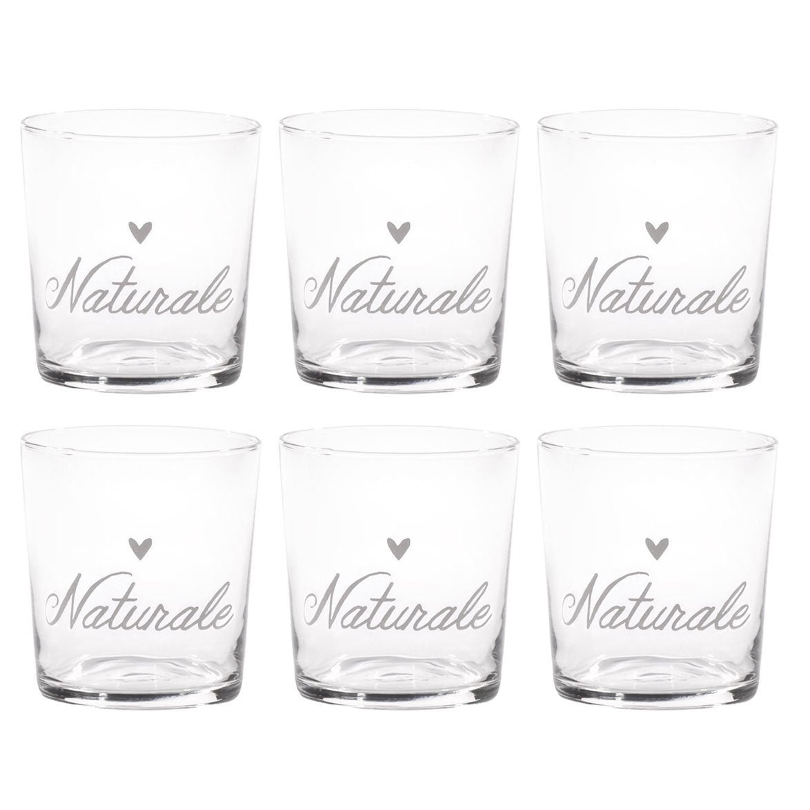 Set 6 natural water glasses