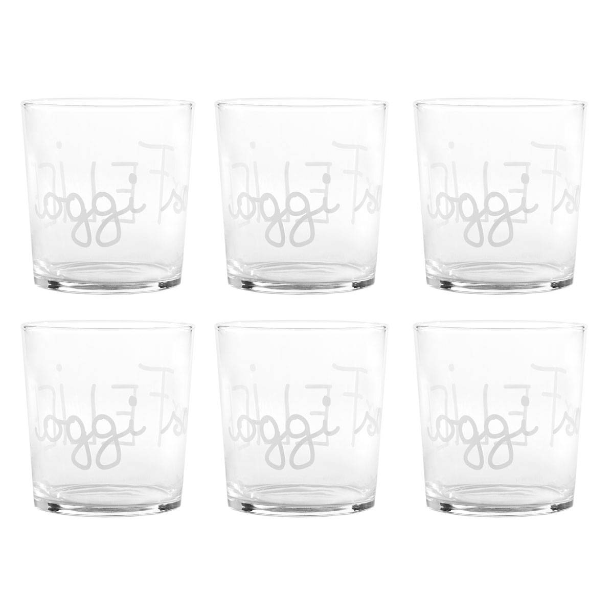 Set 6 Water glasses I am happy today