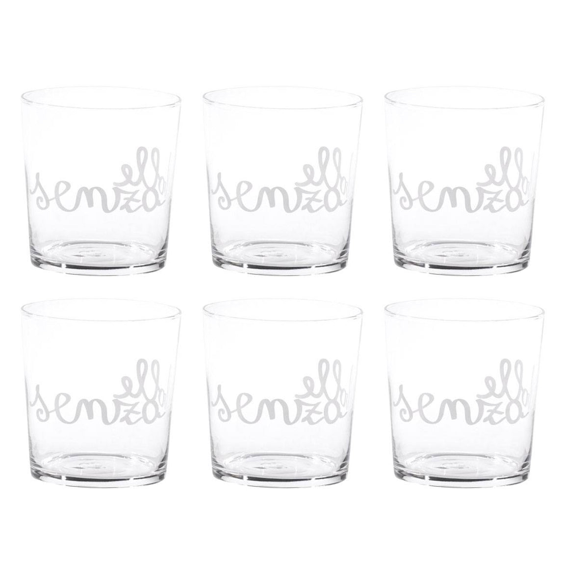 MAZZEGA ART & DESIGN - 6 Bicchieri da Acqua Classic in Vetro Soffiati e