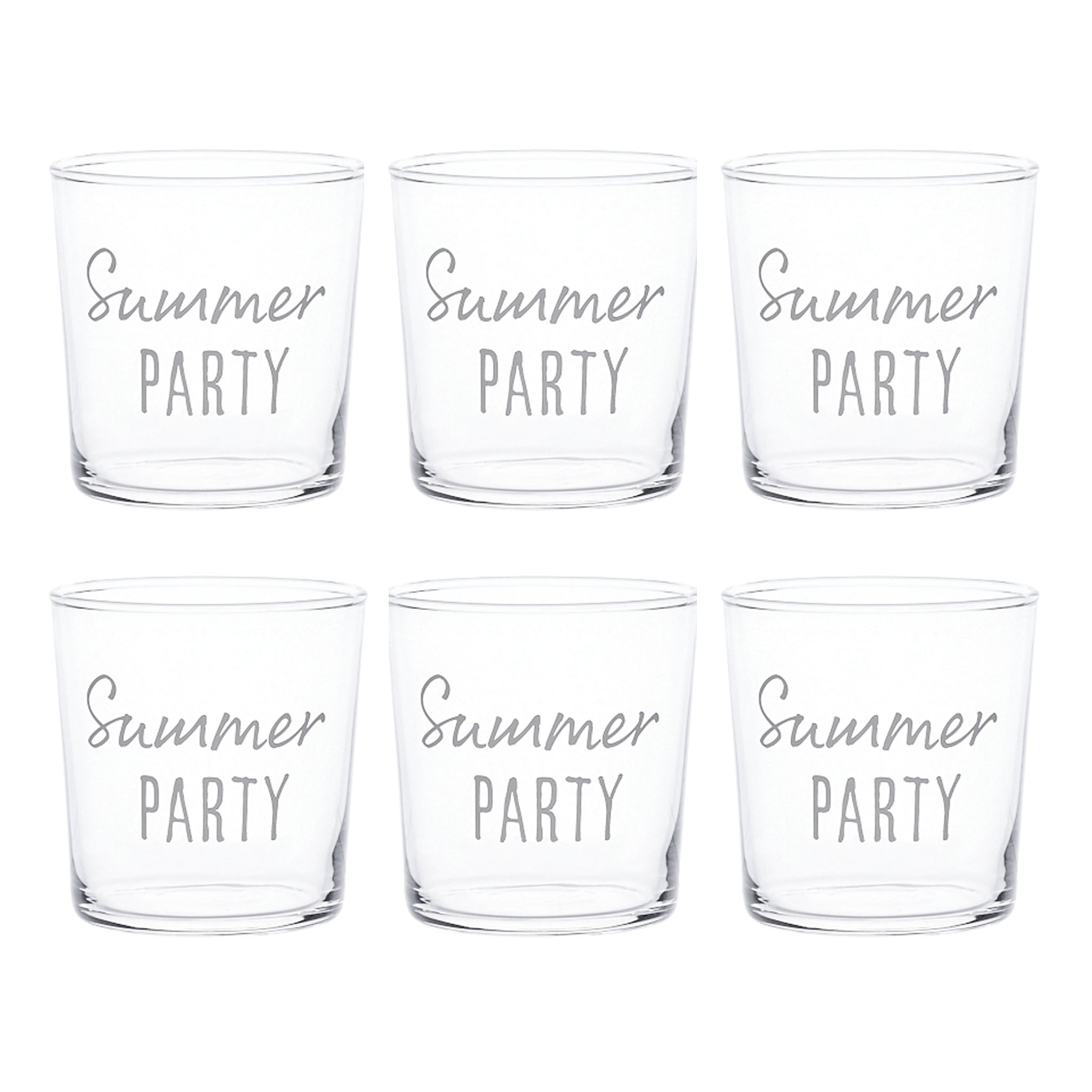 Set 6 Summer Party water glasses