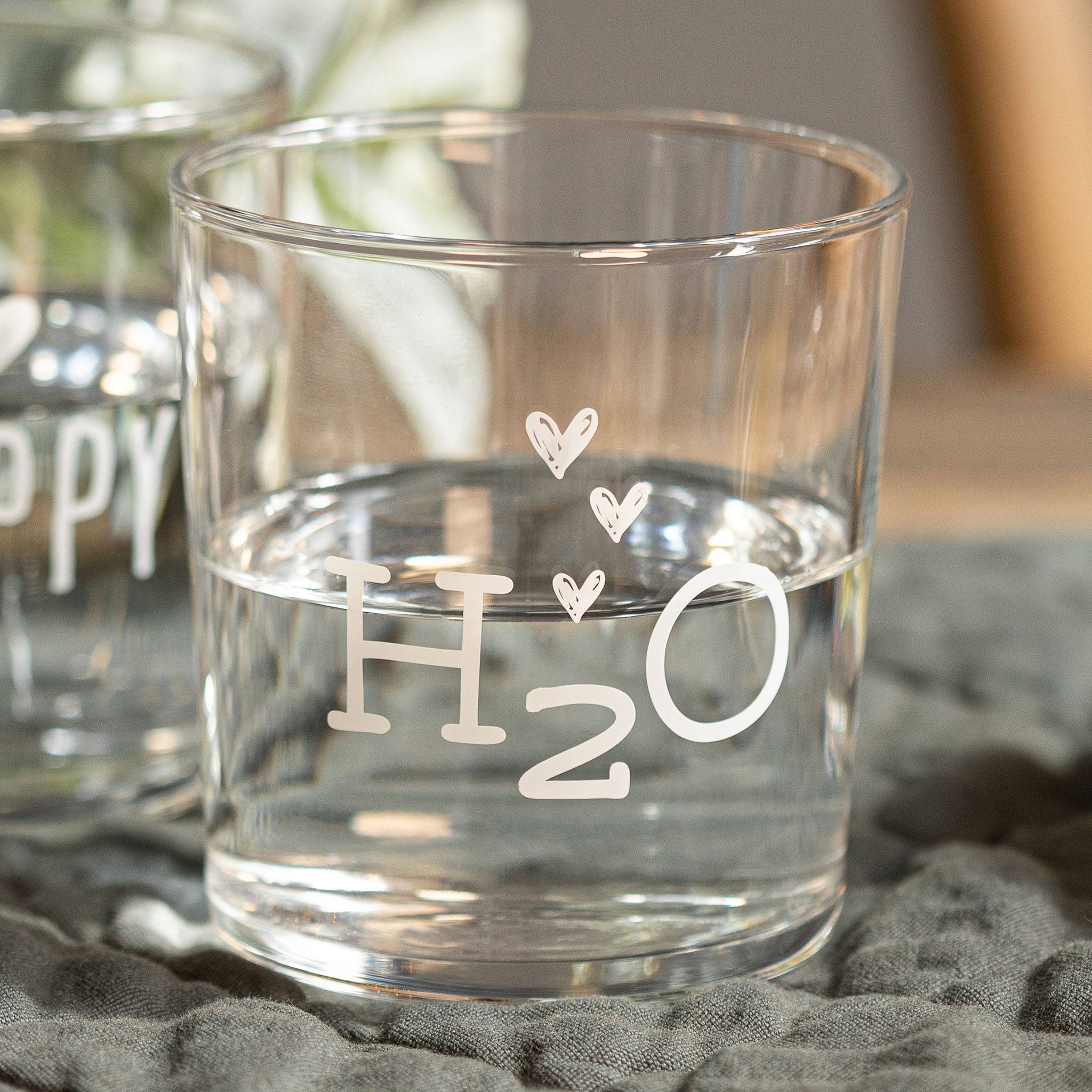 Establecer 6 vasos de agua H2O