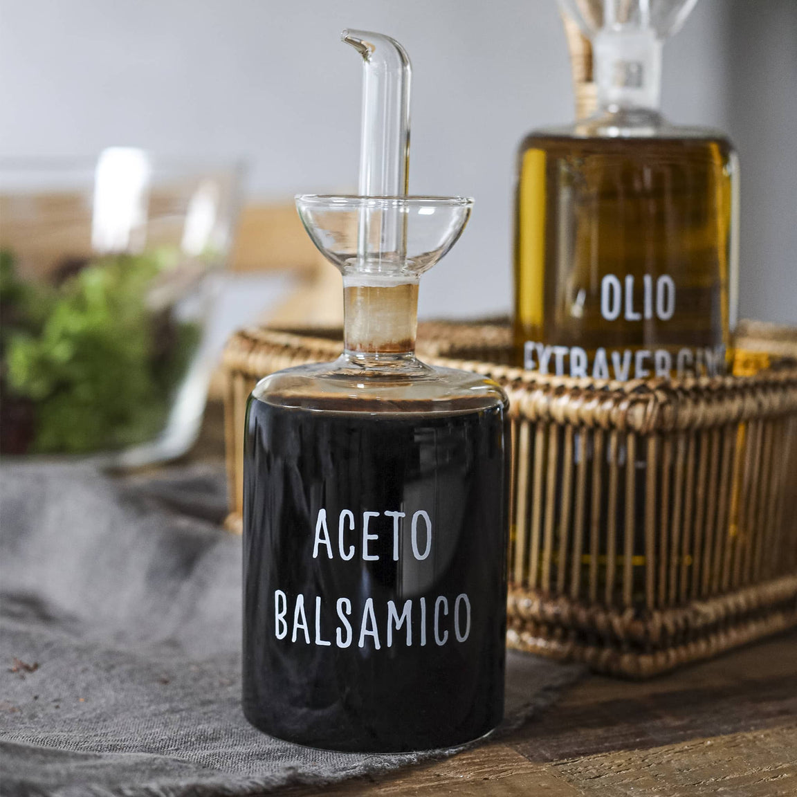 Sara Miller London Chelsea Set Olio E Aceto In Vetro Con Tappo In Sughero, 2 Pezzi