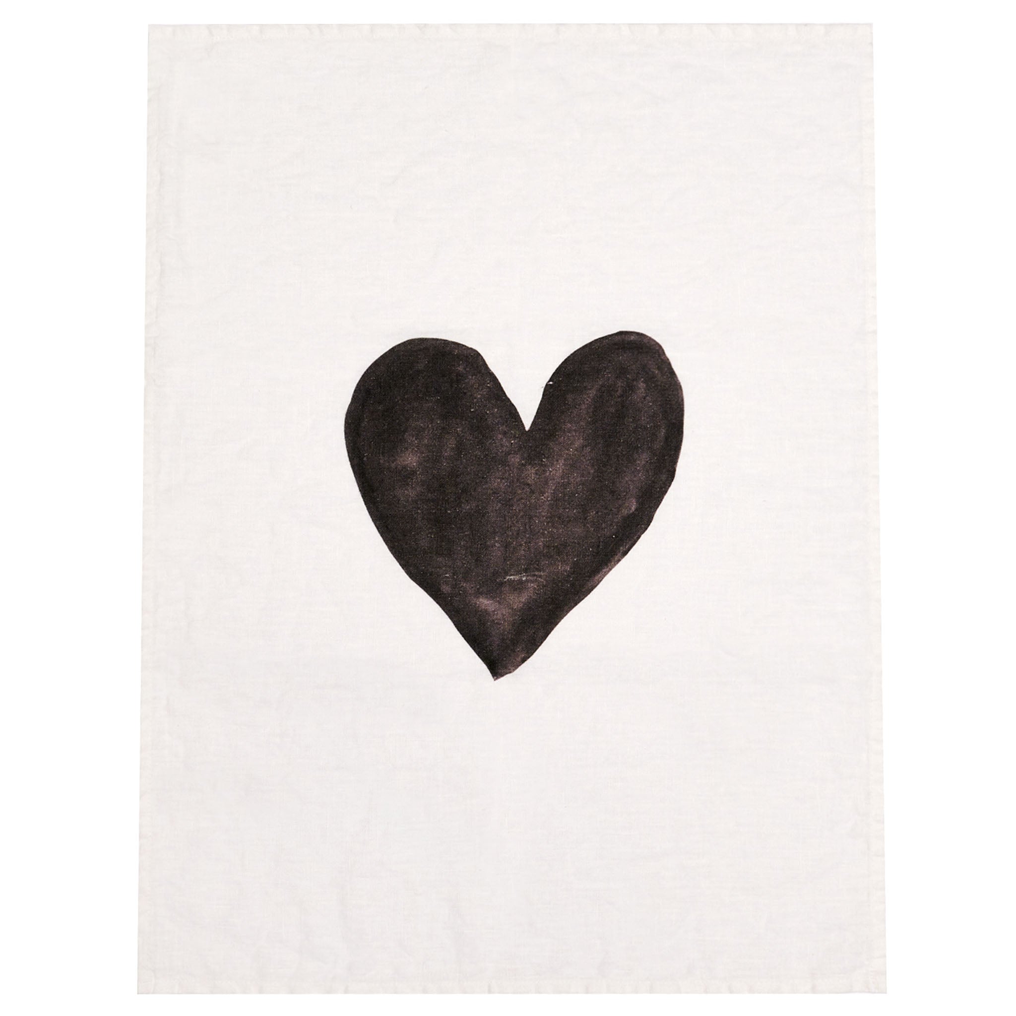 Gray Heart Tea Towel