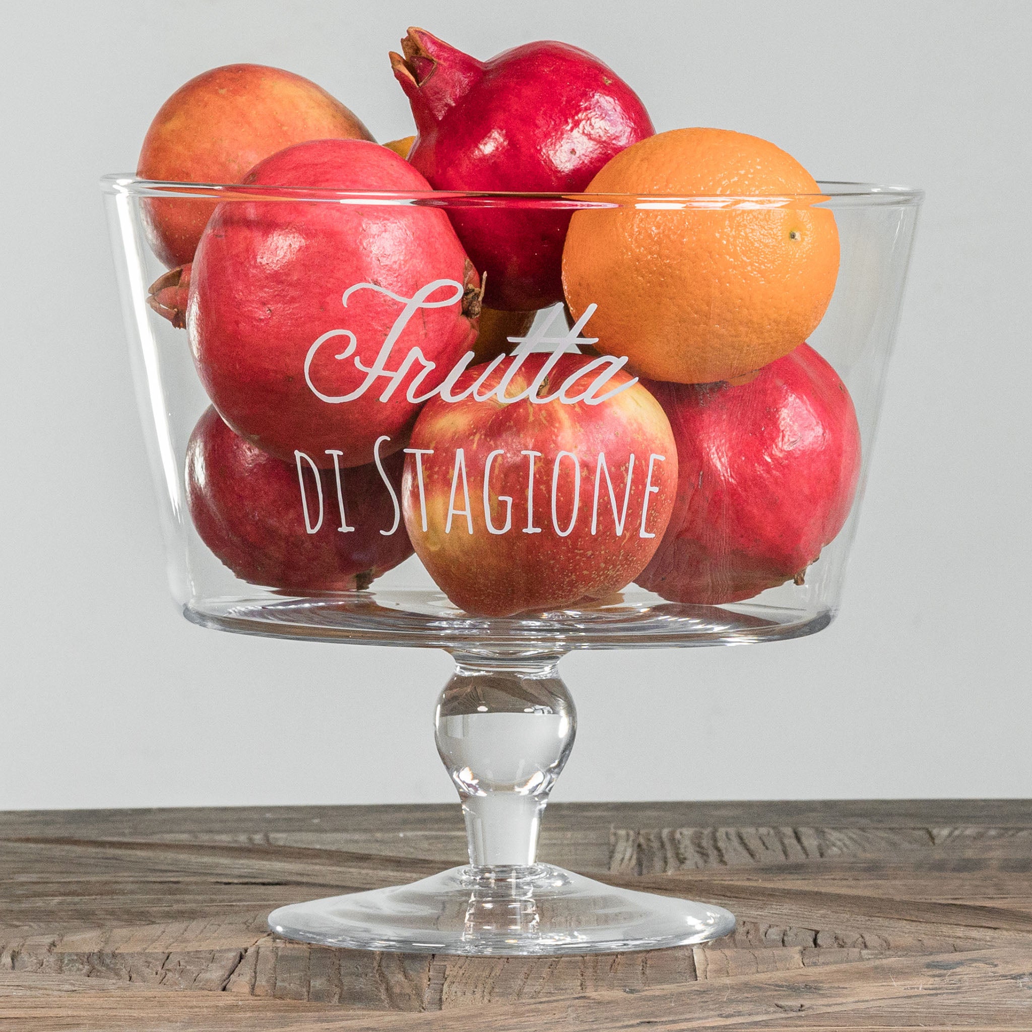 Porte-fruits en verre surélevé la décoration de fruits de saison
