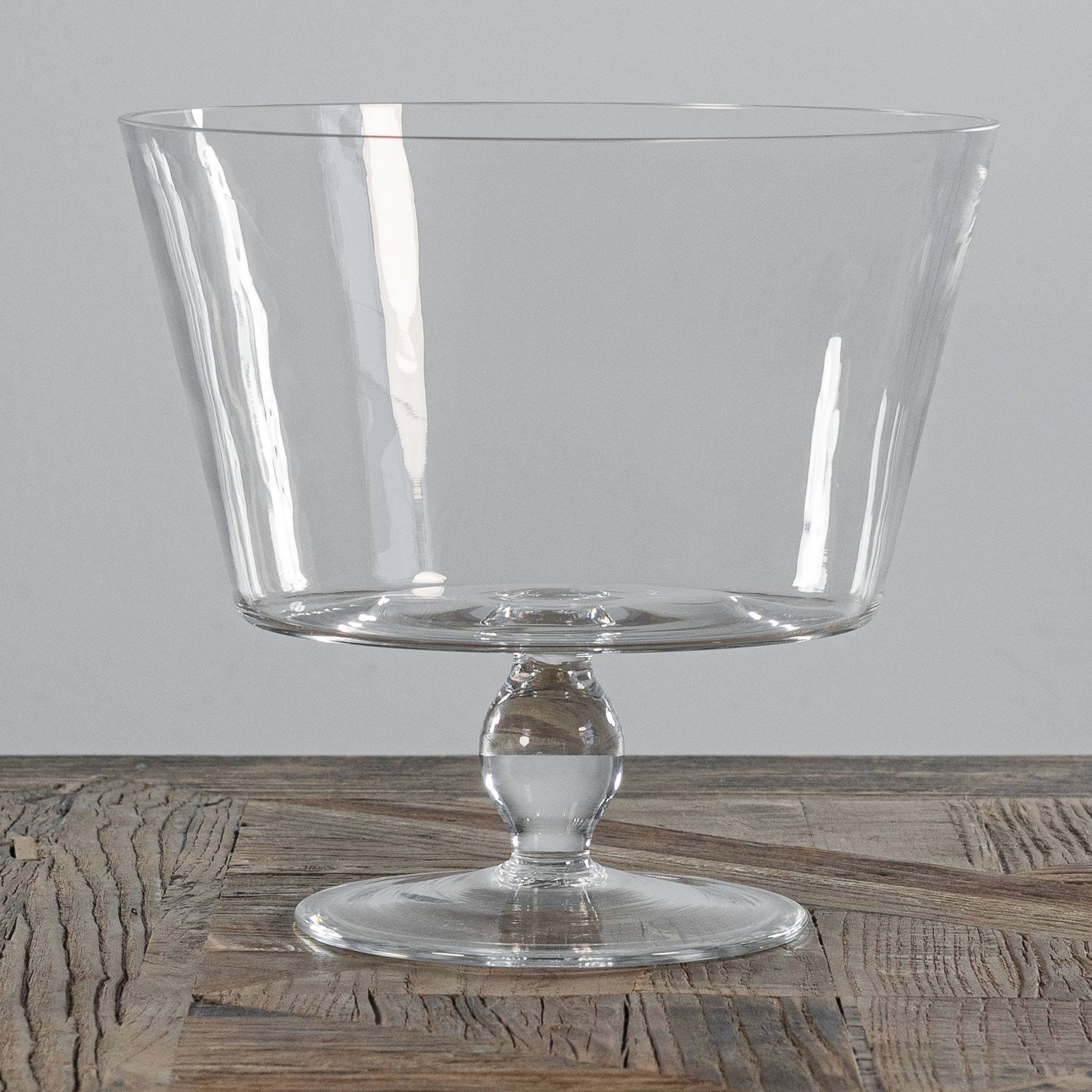Transparent glass cup with base