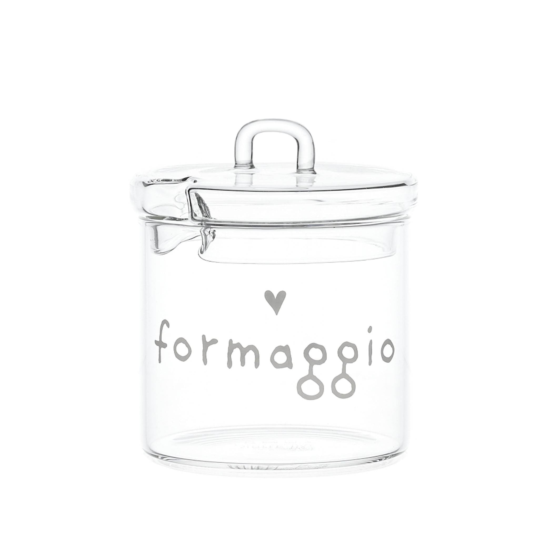 Behälter für geriebenen Käse mit "Formaggio" Dekor