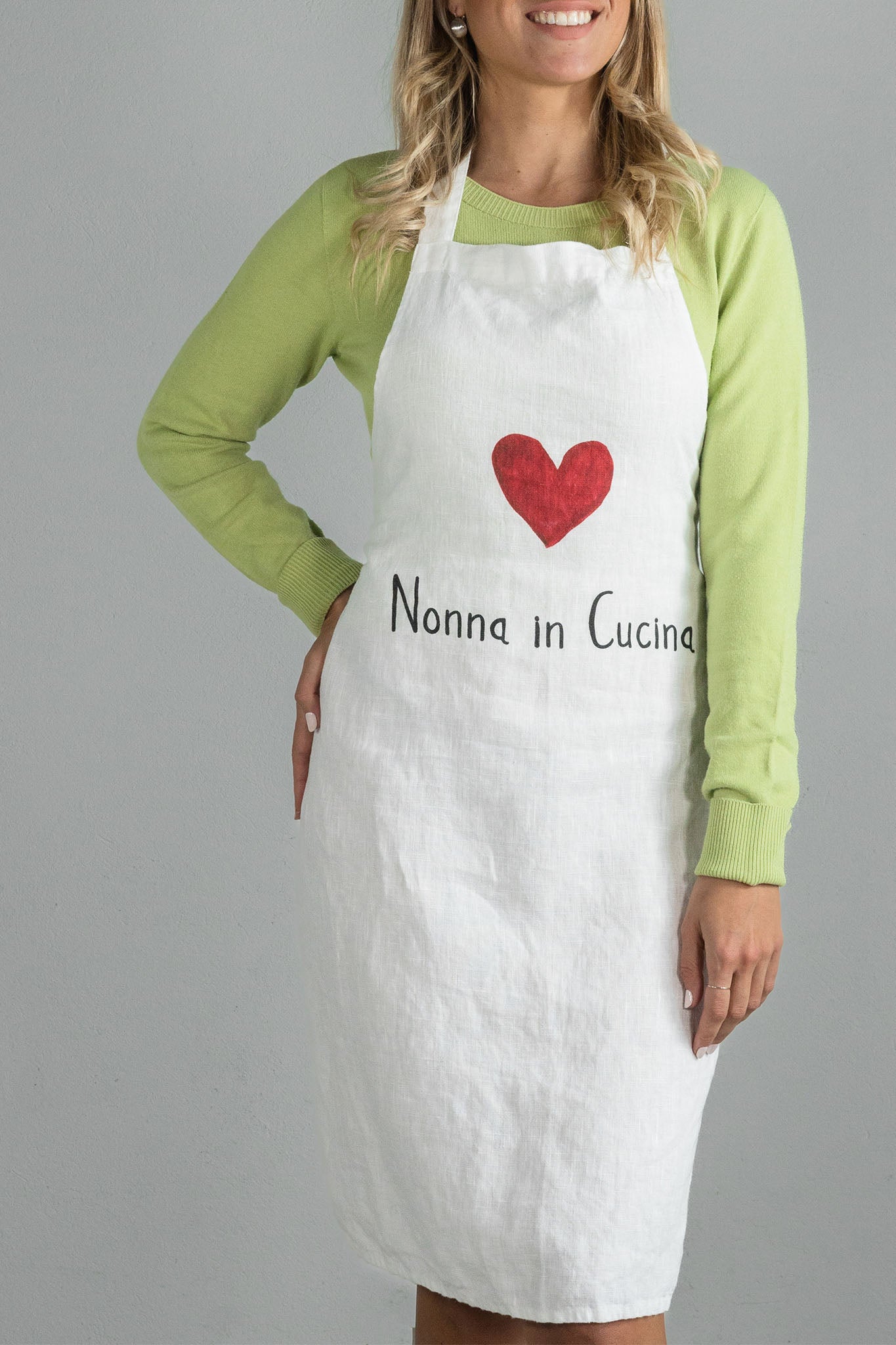 Grandmother apron in the kitchen