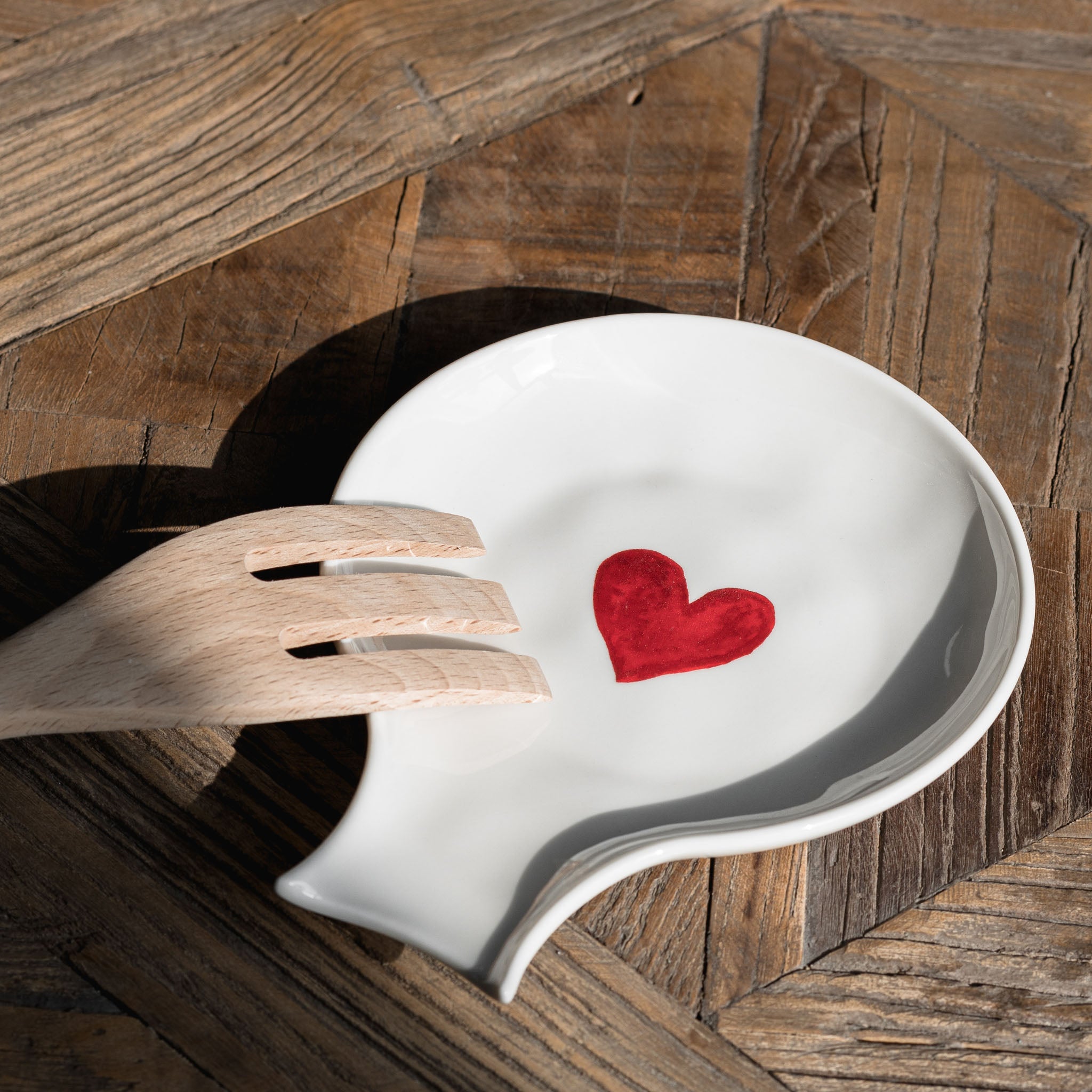 Red Heart spoon rest