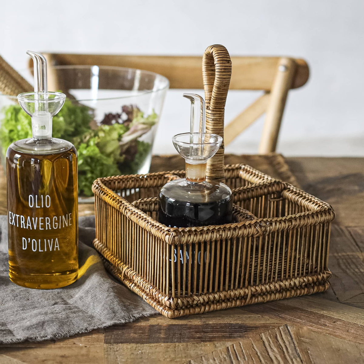 Bring Rain Condiments in natural rattan, dim. 22x22x24 cm — Simple Day