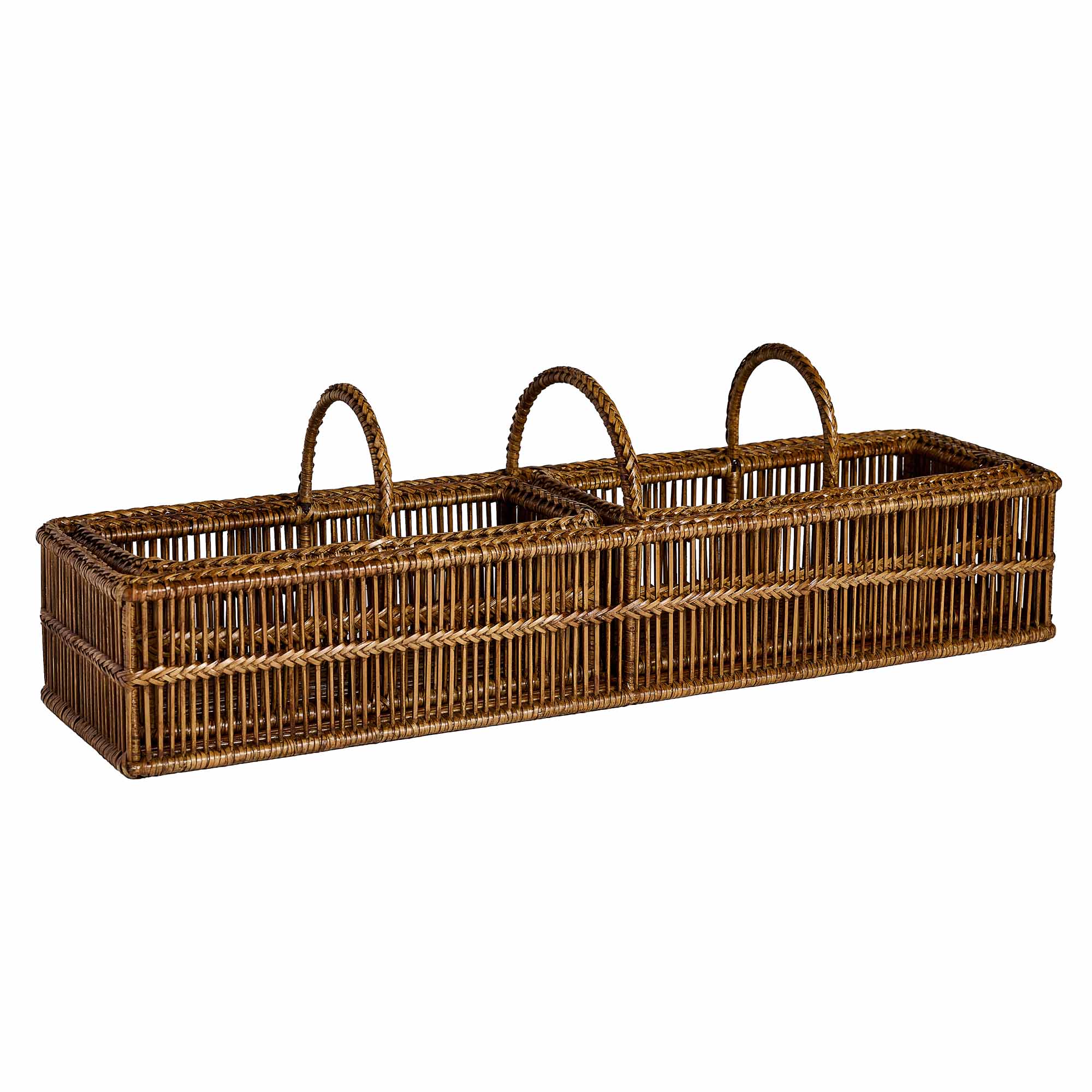 Set 3 Rain containers in natural rattan, dim. 60x16x19cm and 28x12 x17cm
