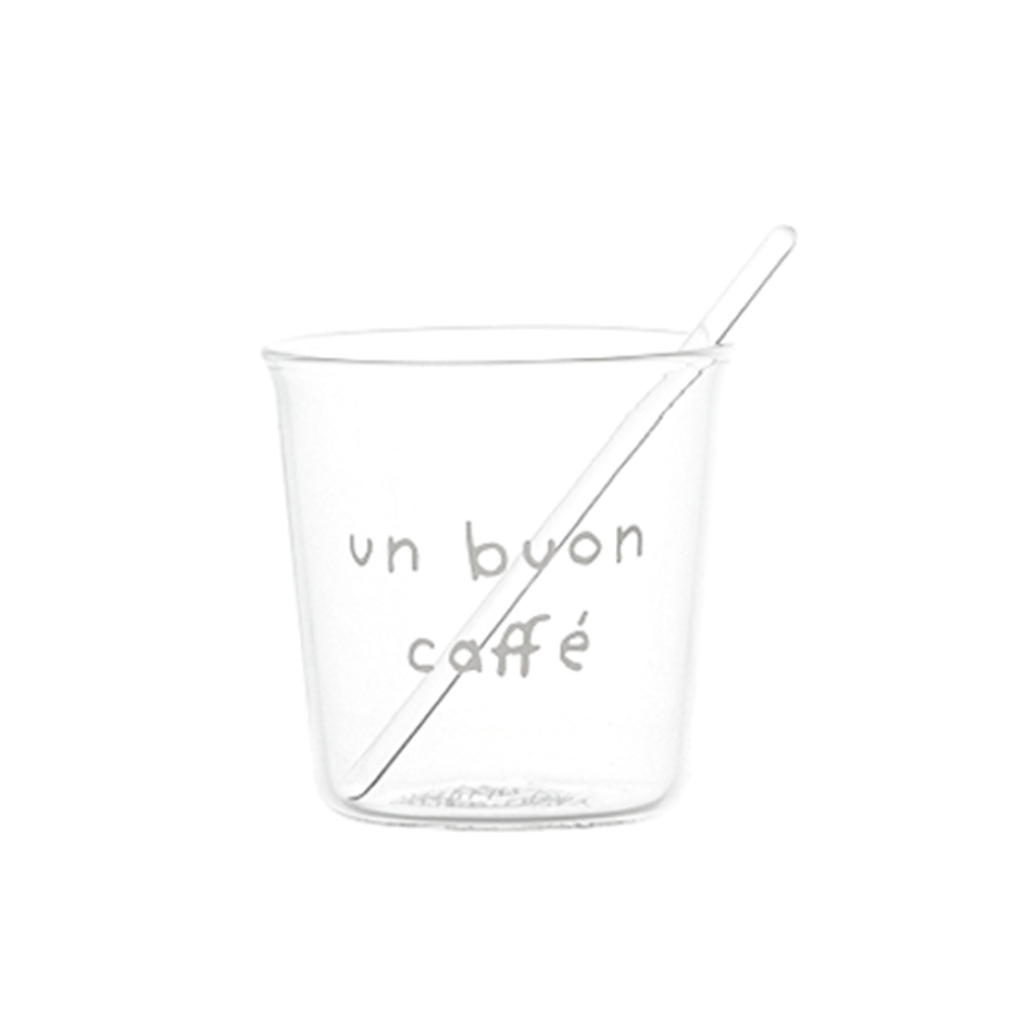 "Un Buon Caffè" Espresso Glass in White - Set of 4