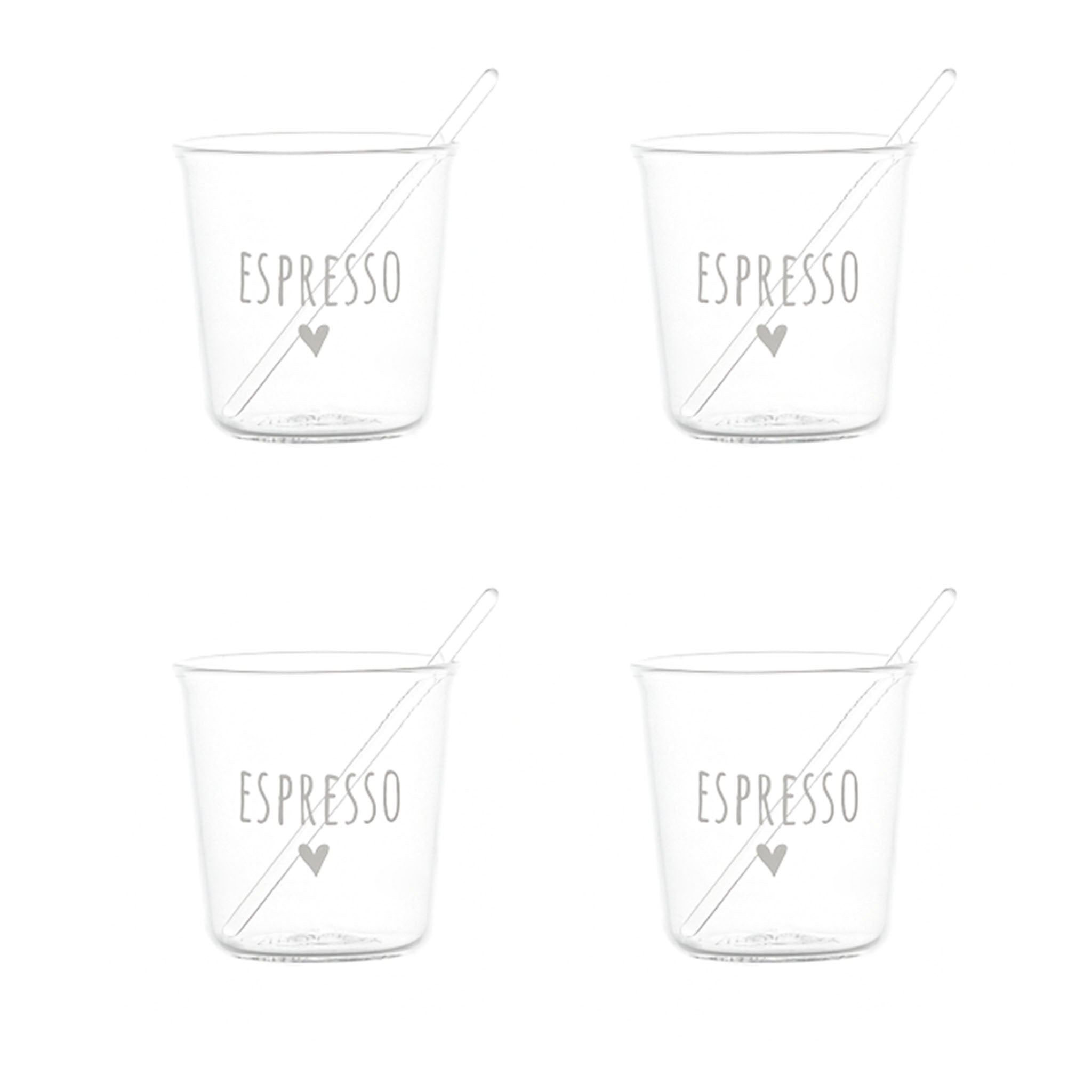 Set 4 bicchierini espresso Espresso in bianco