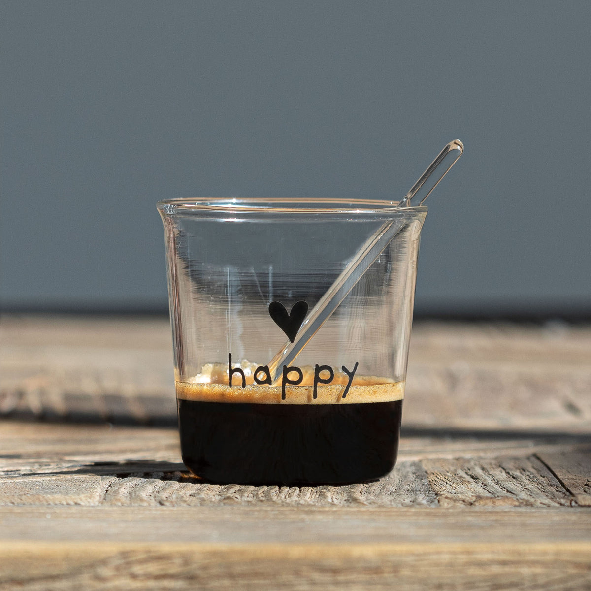 Set 4 bicchierini espresso Happy in nero — Simple Day