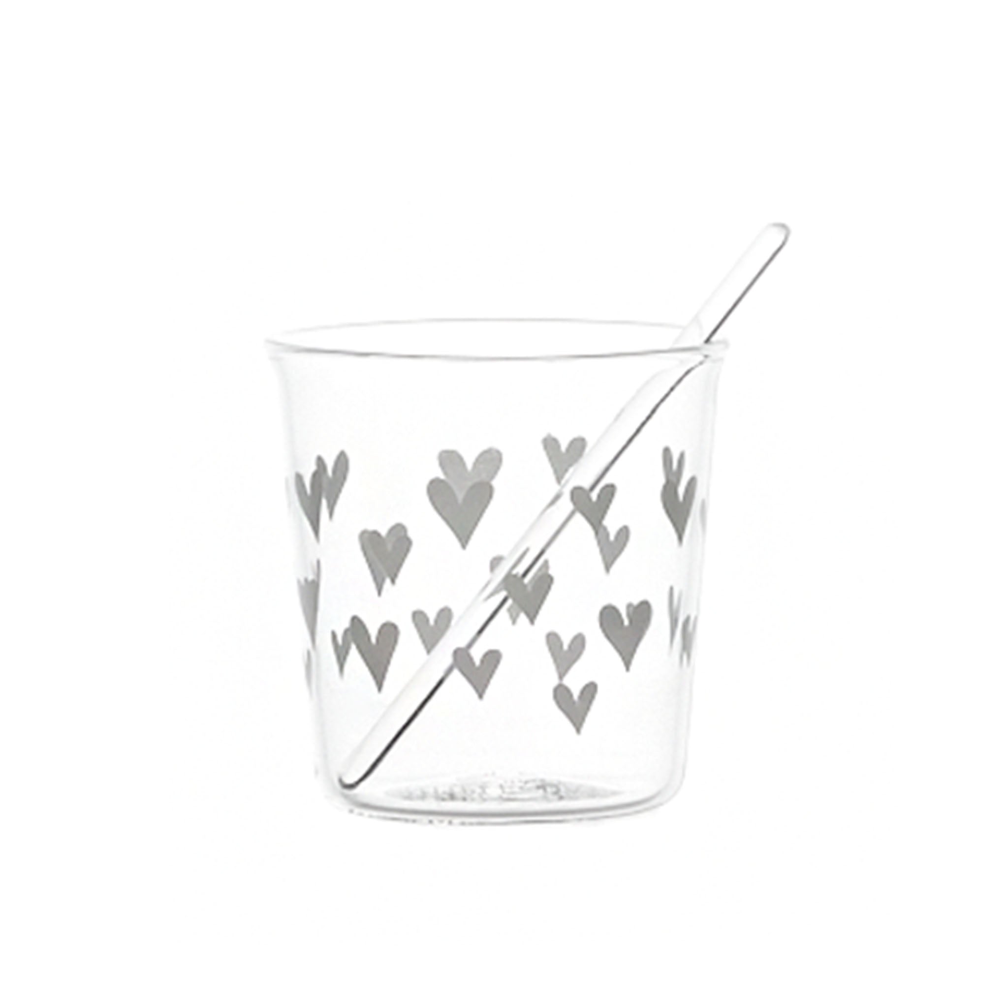 Hearts Espresso Glass in White - Set of 4