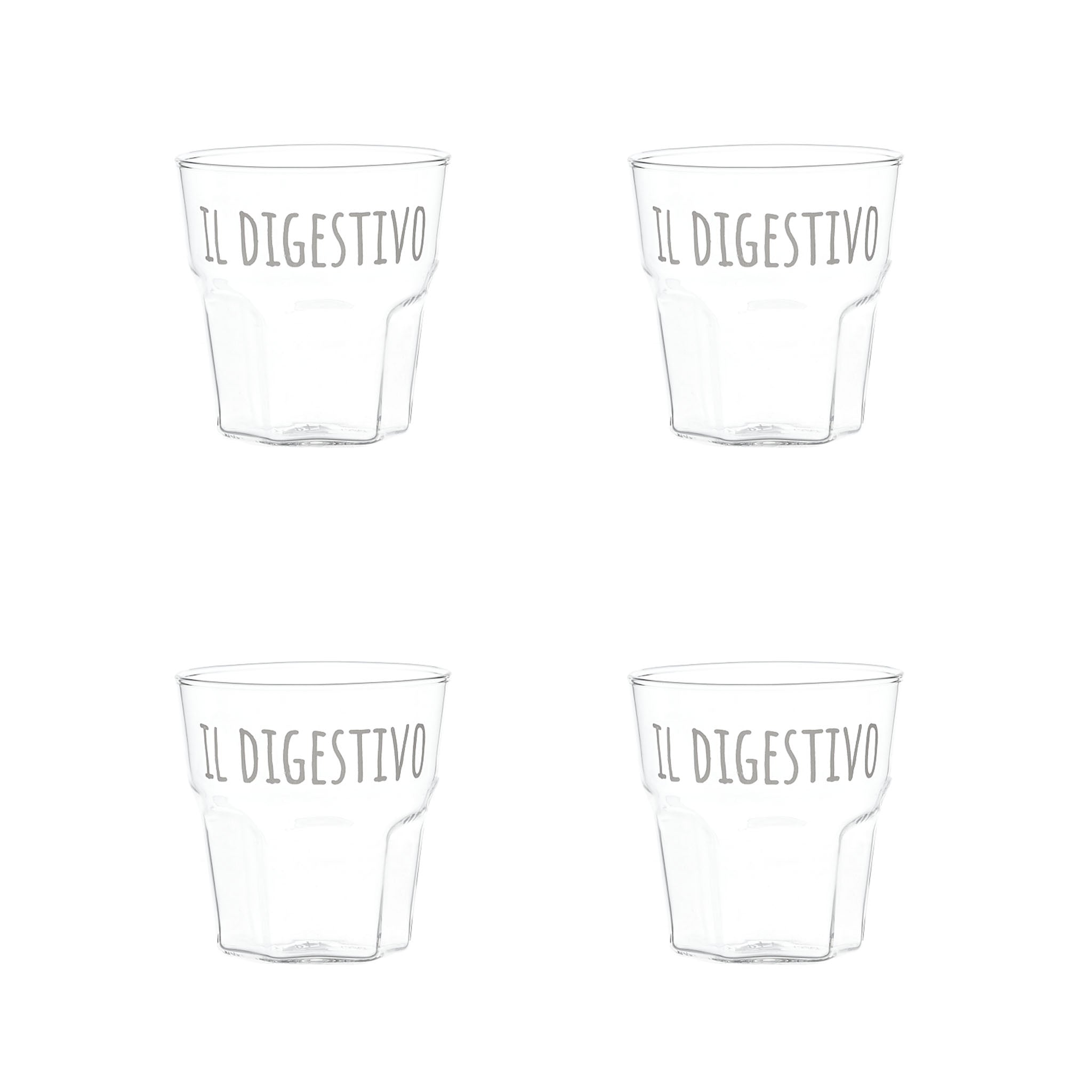 Liquor Glass "Il Digestivo" in White - Set of 4