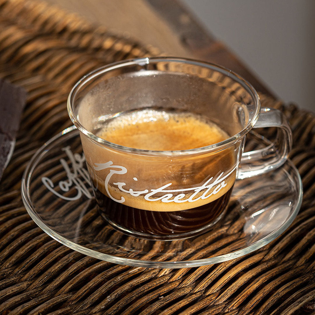 Set de 2 tazas de café espresso con platillo Ristretto — Simple Day