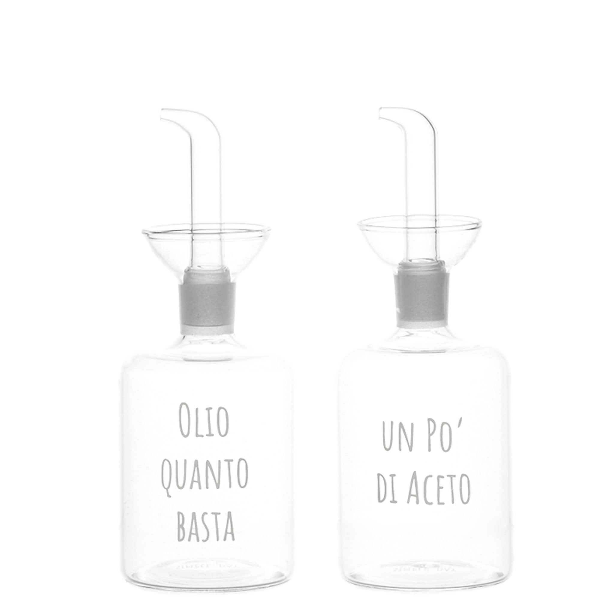 Set 2 oil bottles as enough - a little vinegar in printed 2x250ml