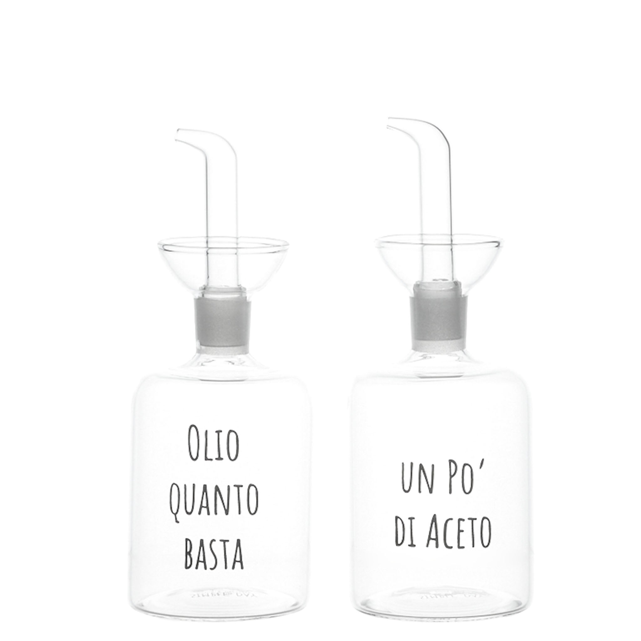 Set 2 oil bottles as enough - a little vinegar in printed 2x250ml