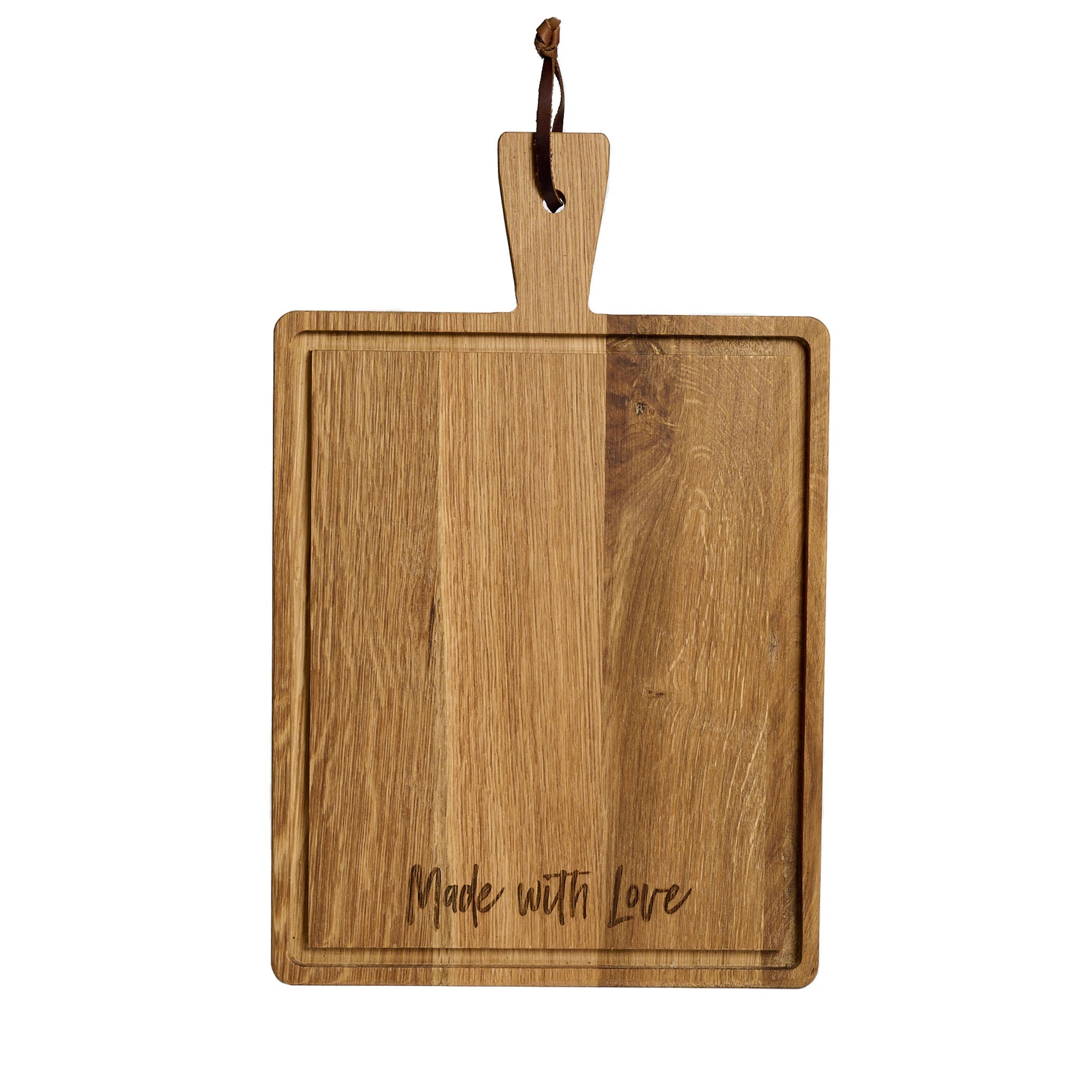 Rectangular cutting board made with love
