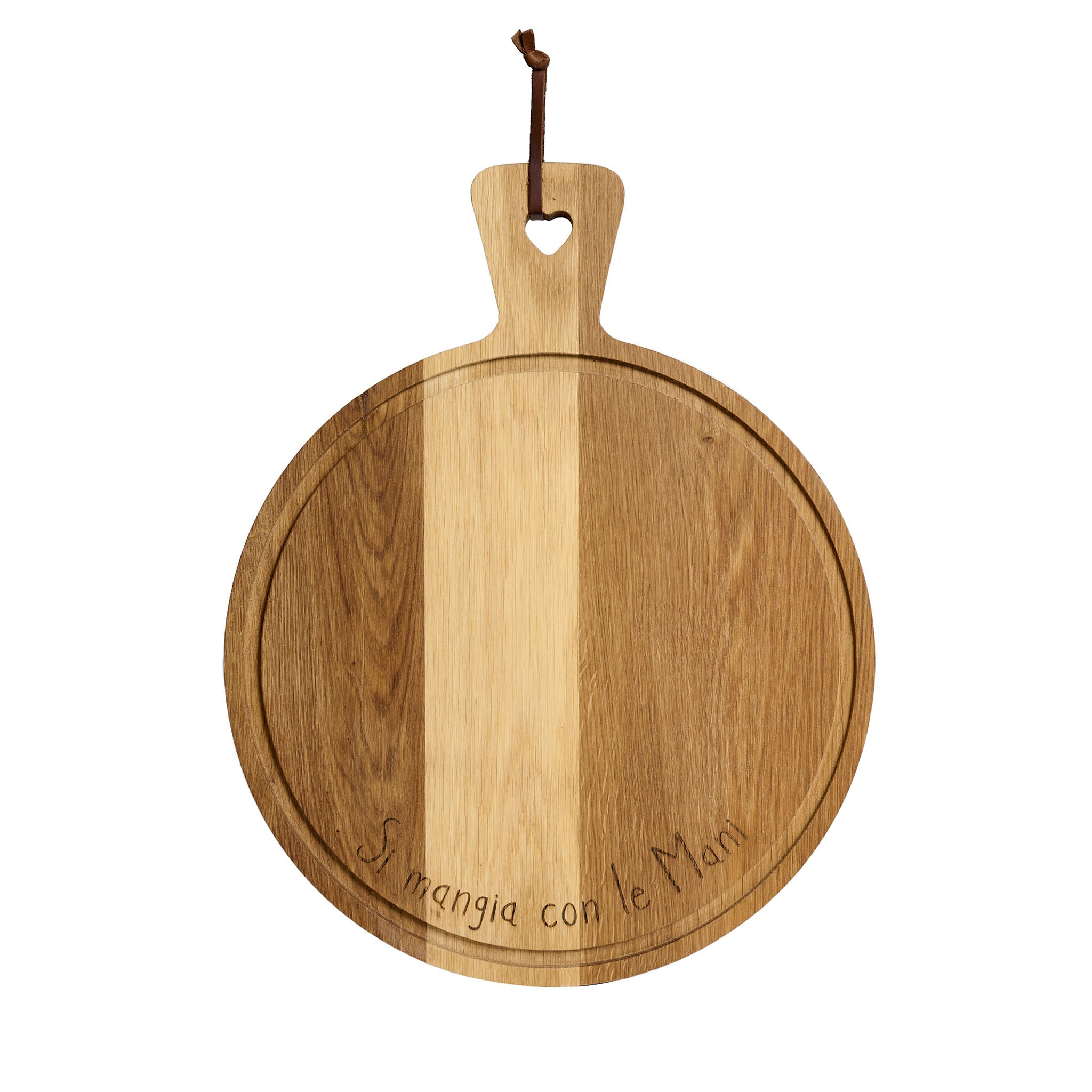 Si Mangia Con Le Mani round-shaped cutting board