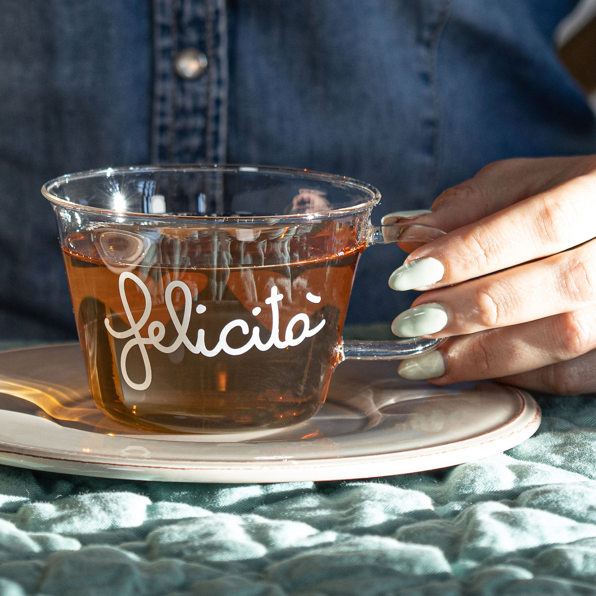 Set 2 tazze tè o cappuccino Felicità — Simple Day