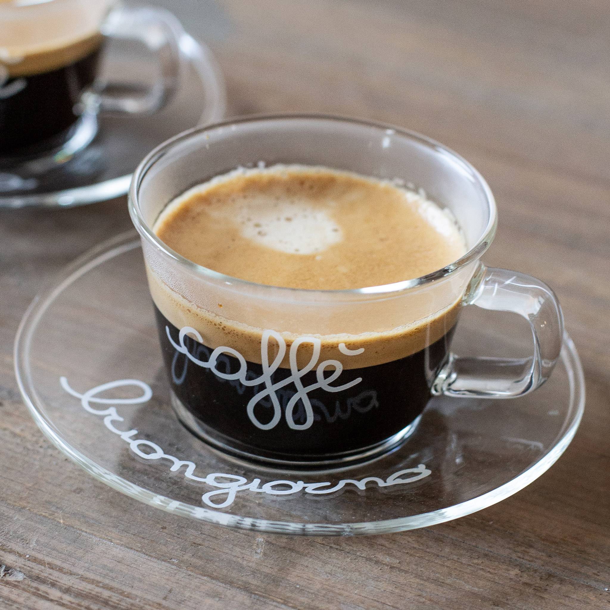 Set von 2 Espressotassen mit Untertasse Buongiorno Kaffee