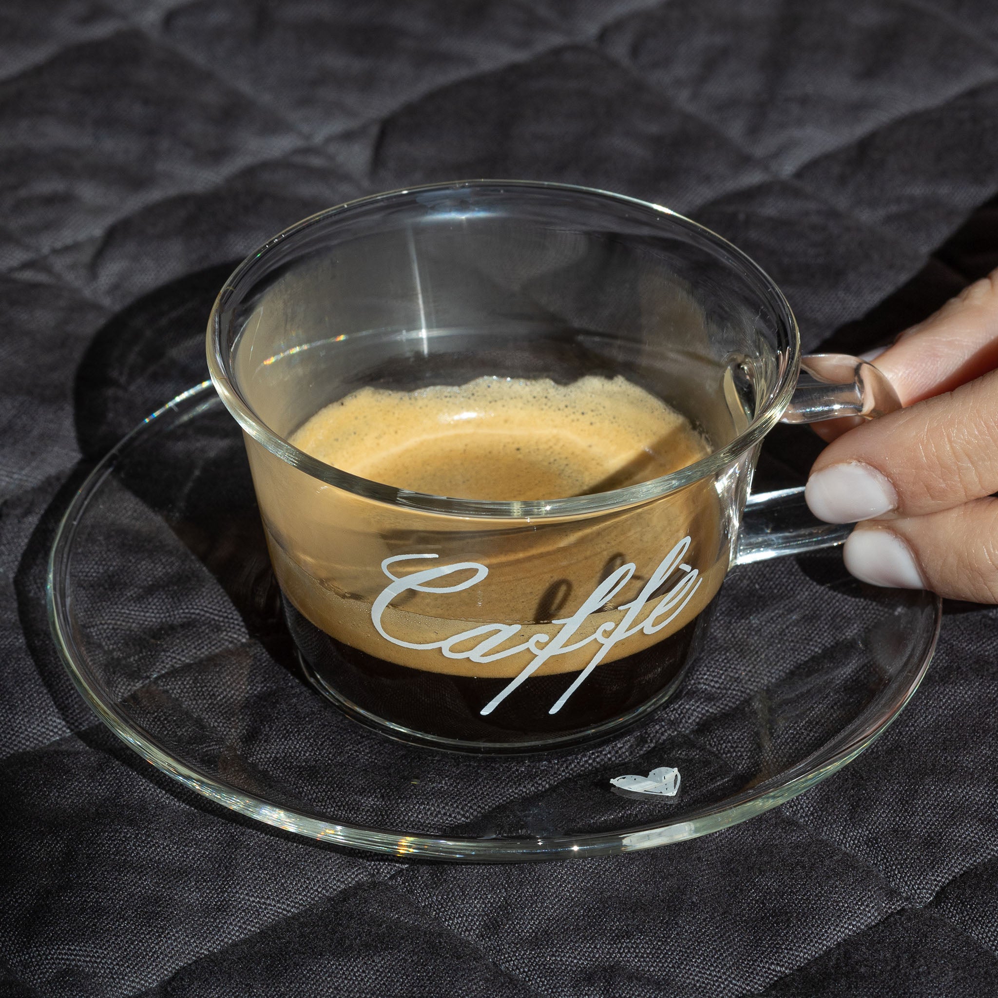 Establecer 2 tazas de café espresso